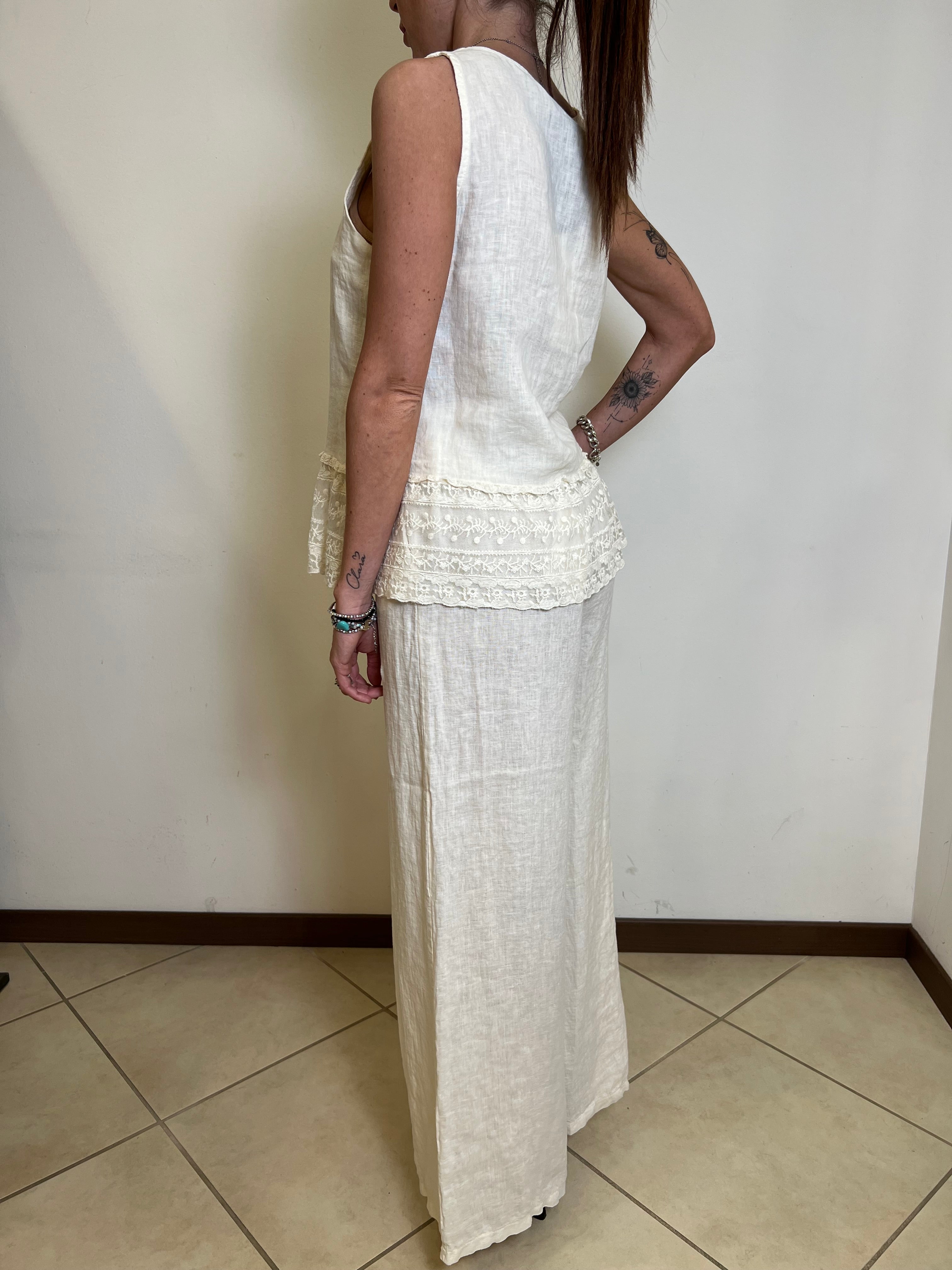Pantalone largo lino - Haveone