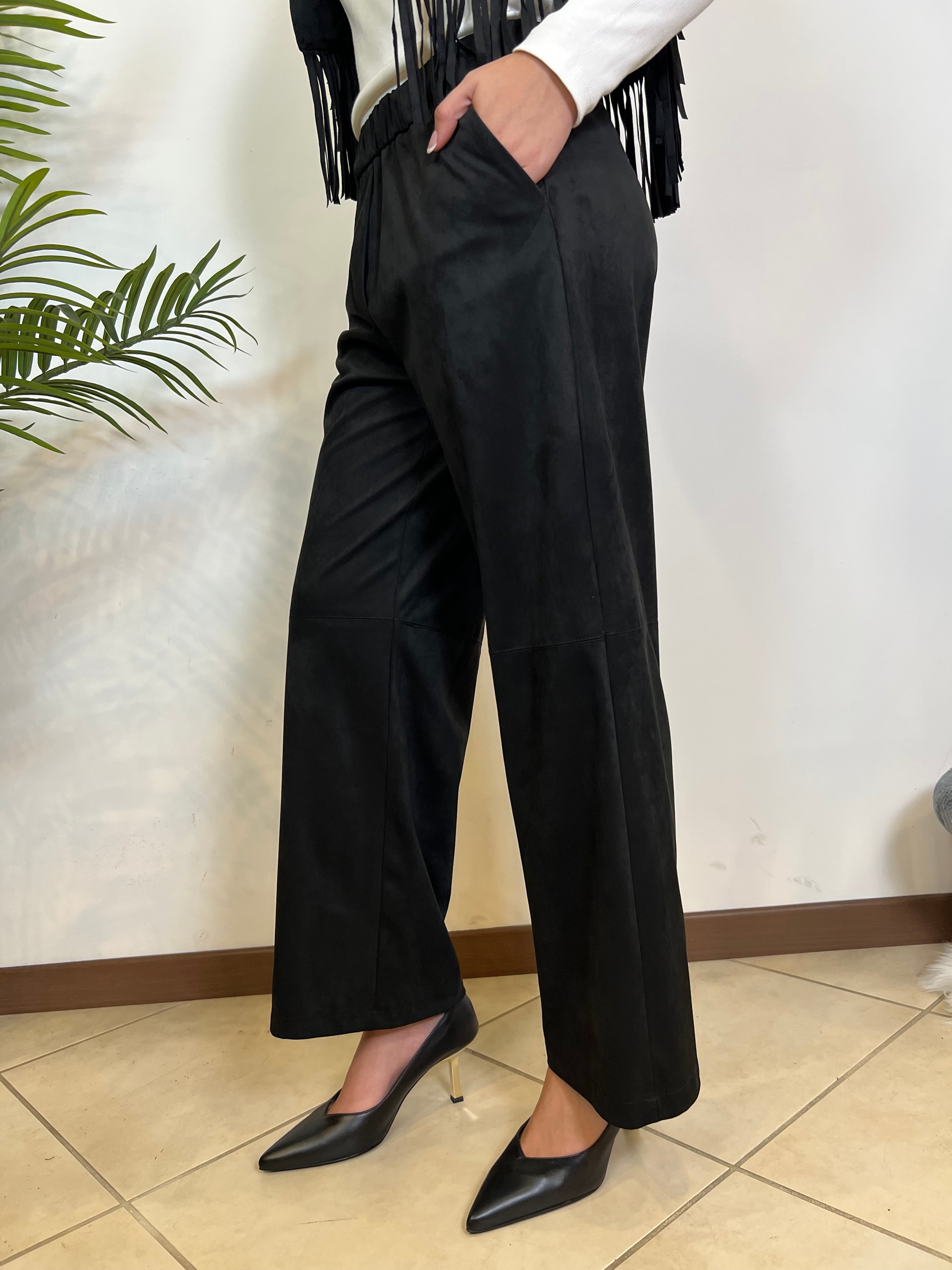 Pantalone elastico in ecodainetto - Haveone