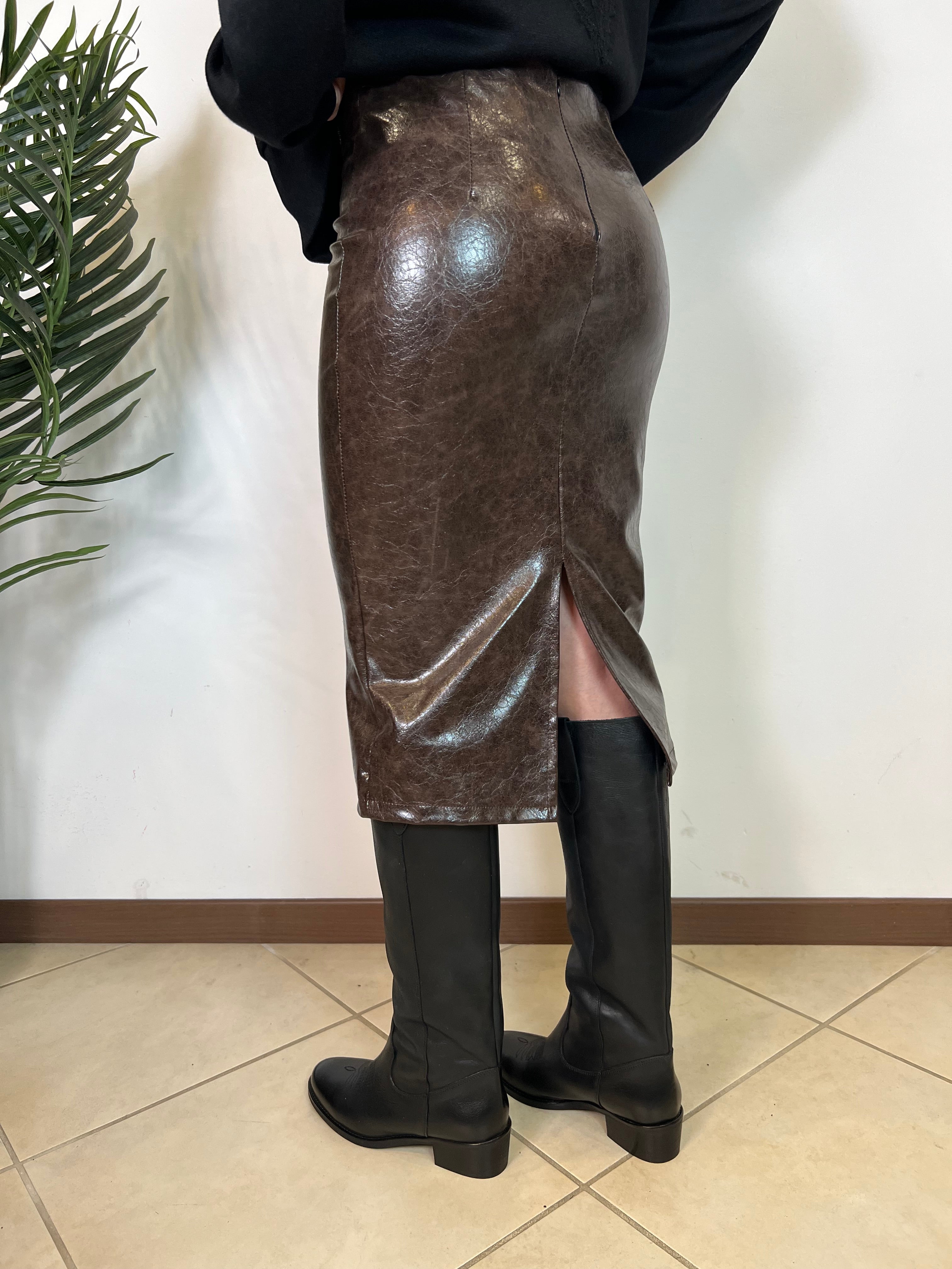 Longuette pelle invecchiata - Haveone