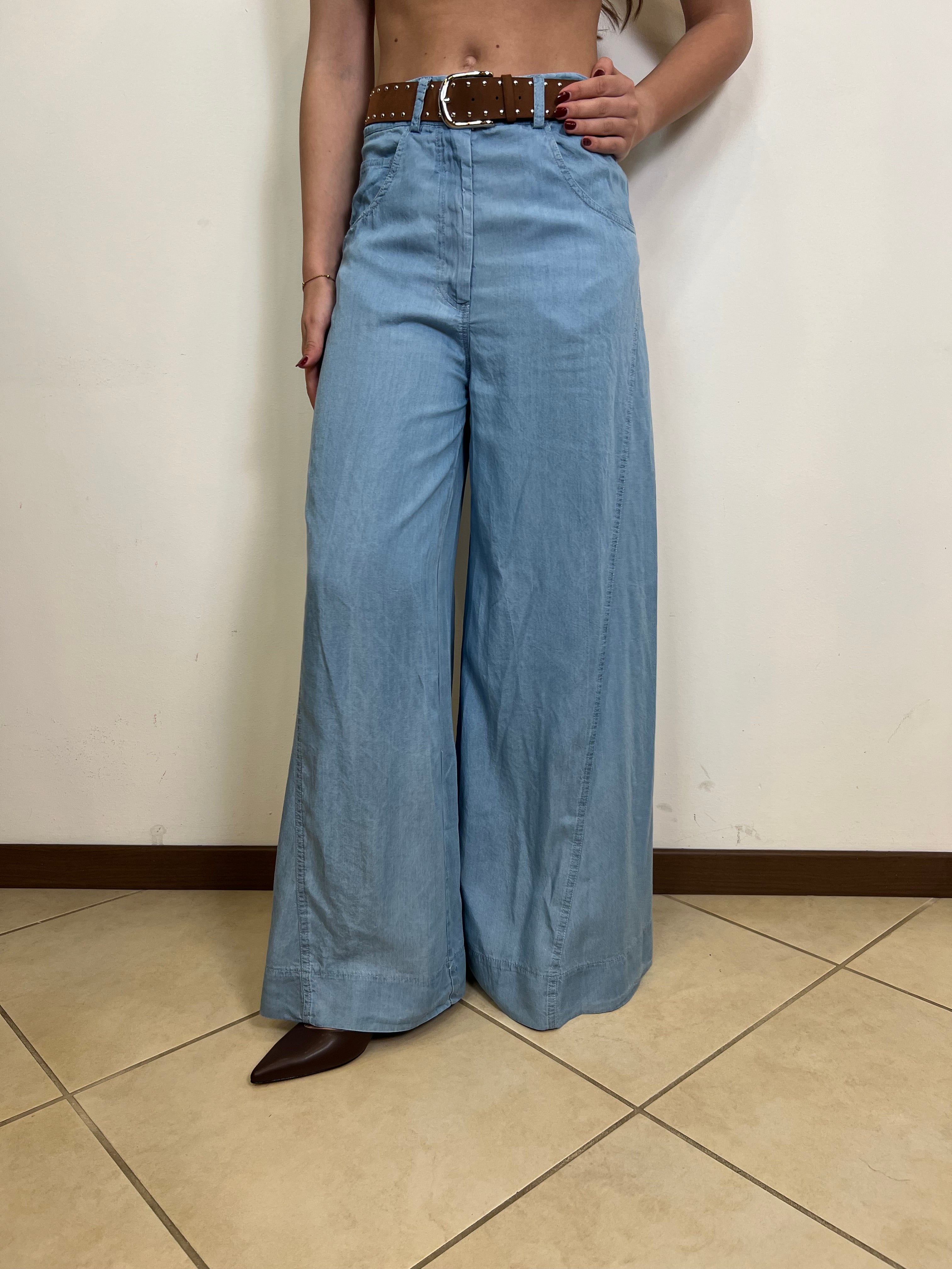 Pantalone chambray largo - Haveone