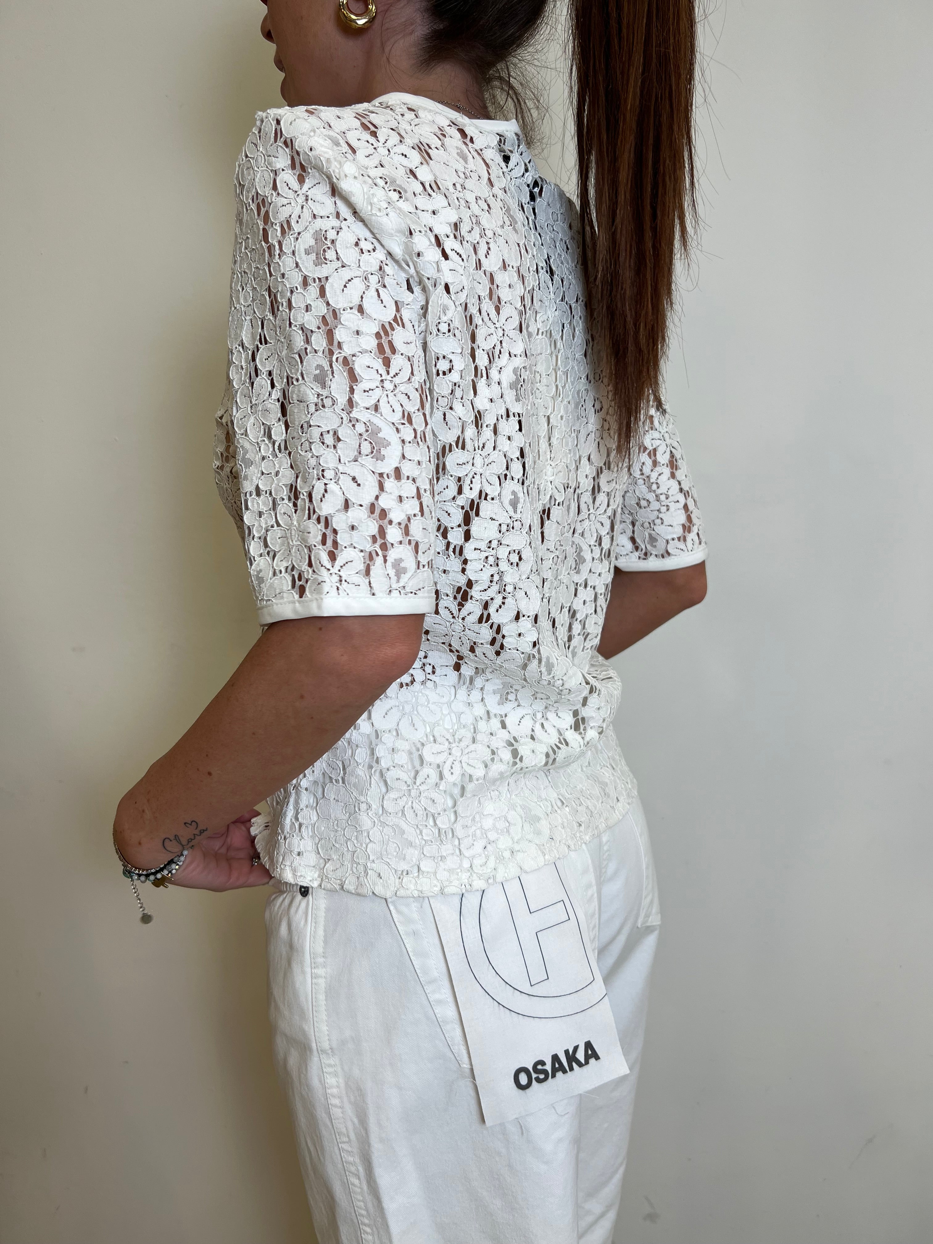 Camicia mezza manica pizzo laccetti - Haveone