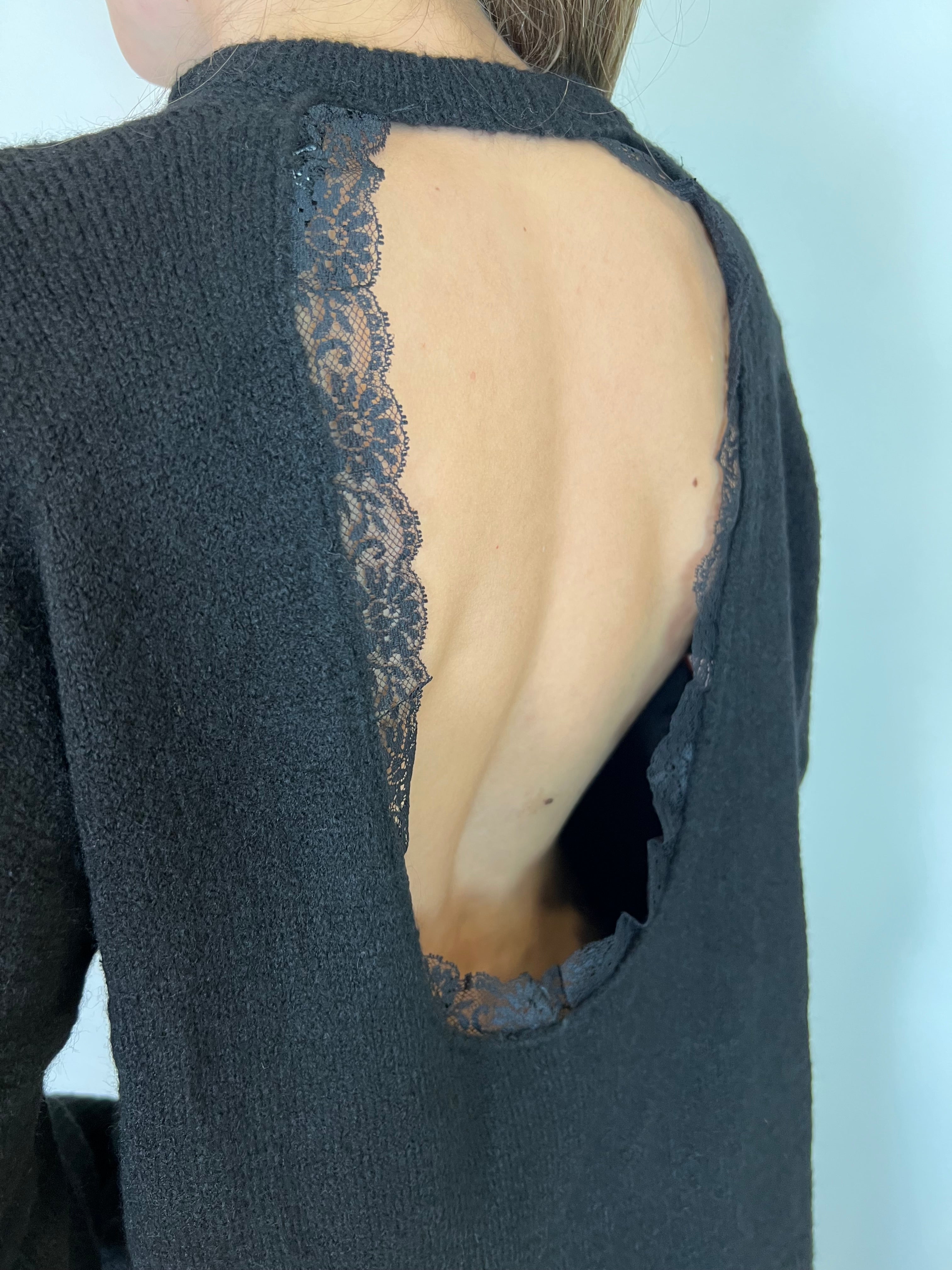 Maglia oblò pizzo dietro - Haveone