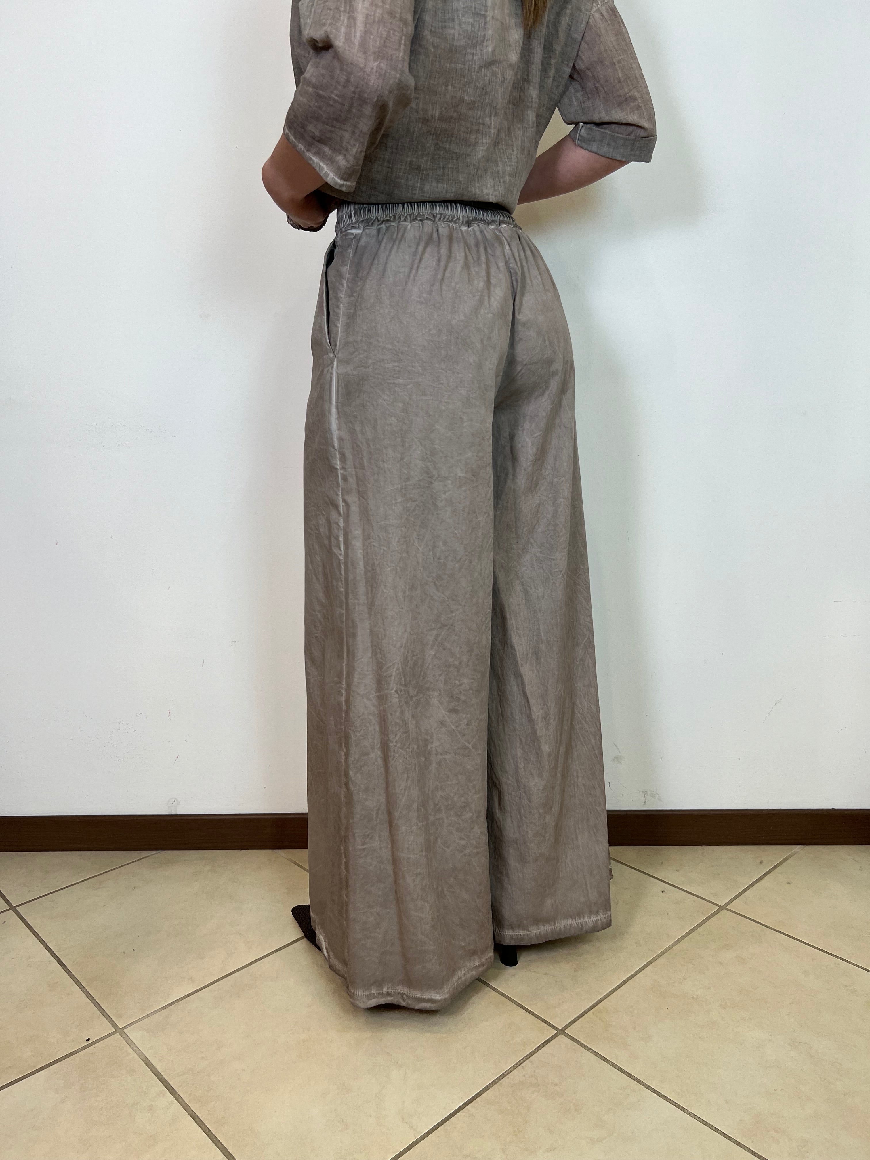 Pantalone stone largo con elastico - Haveone