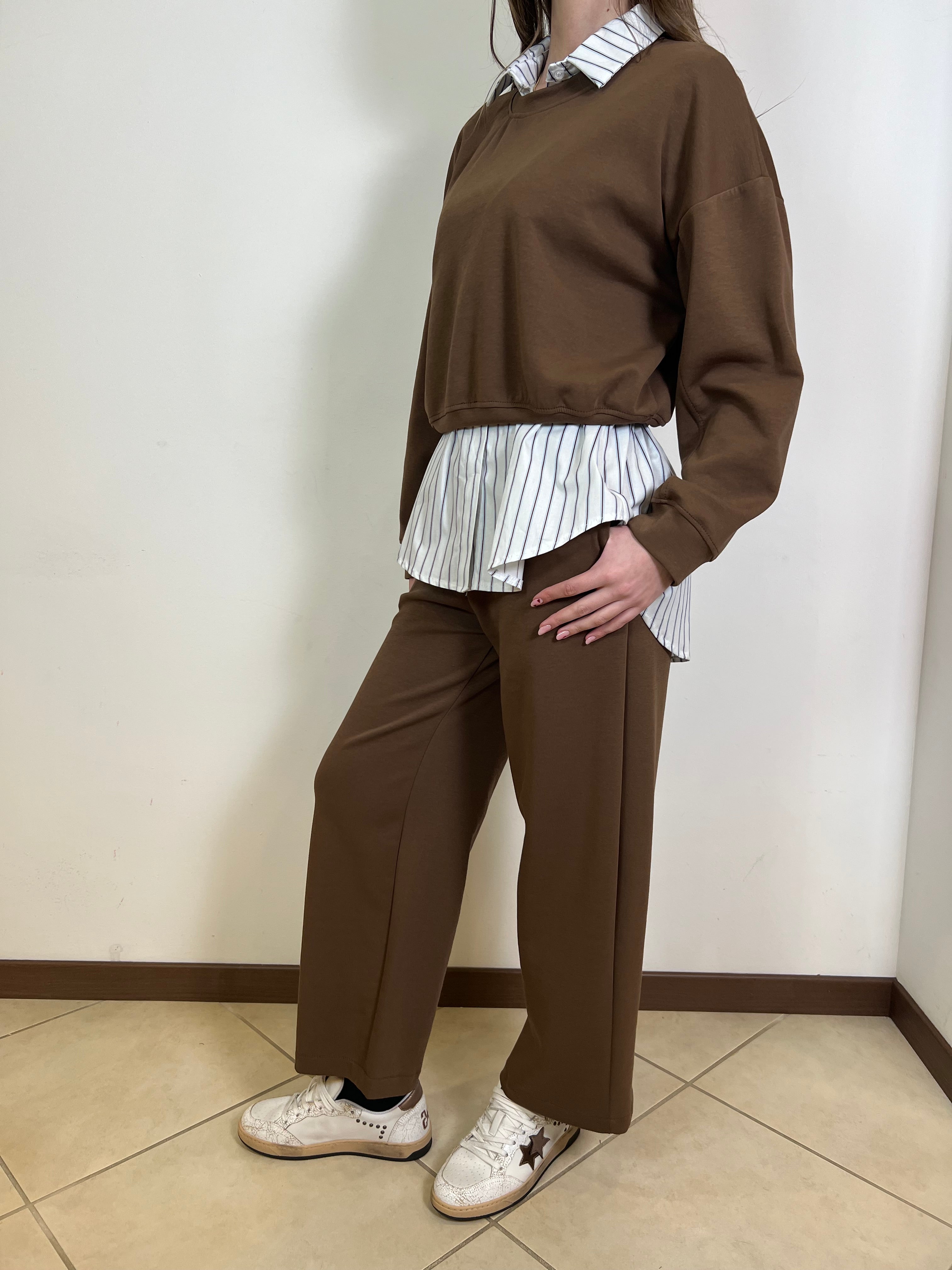 Felpa girocollo crop - Haveone