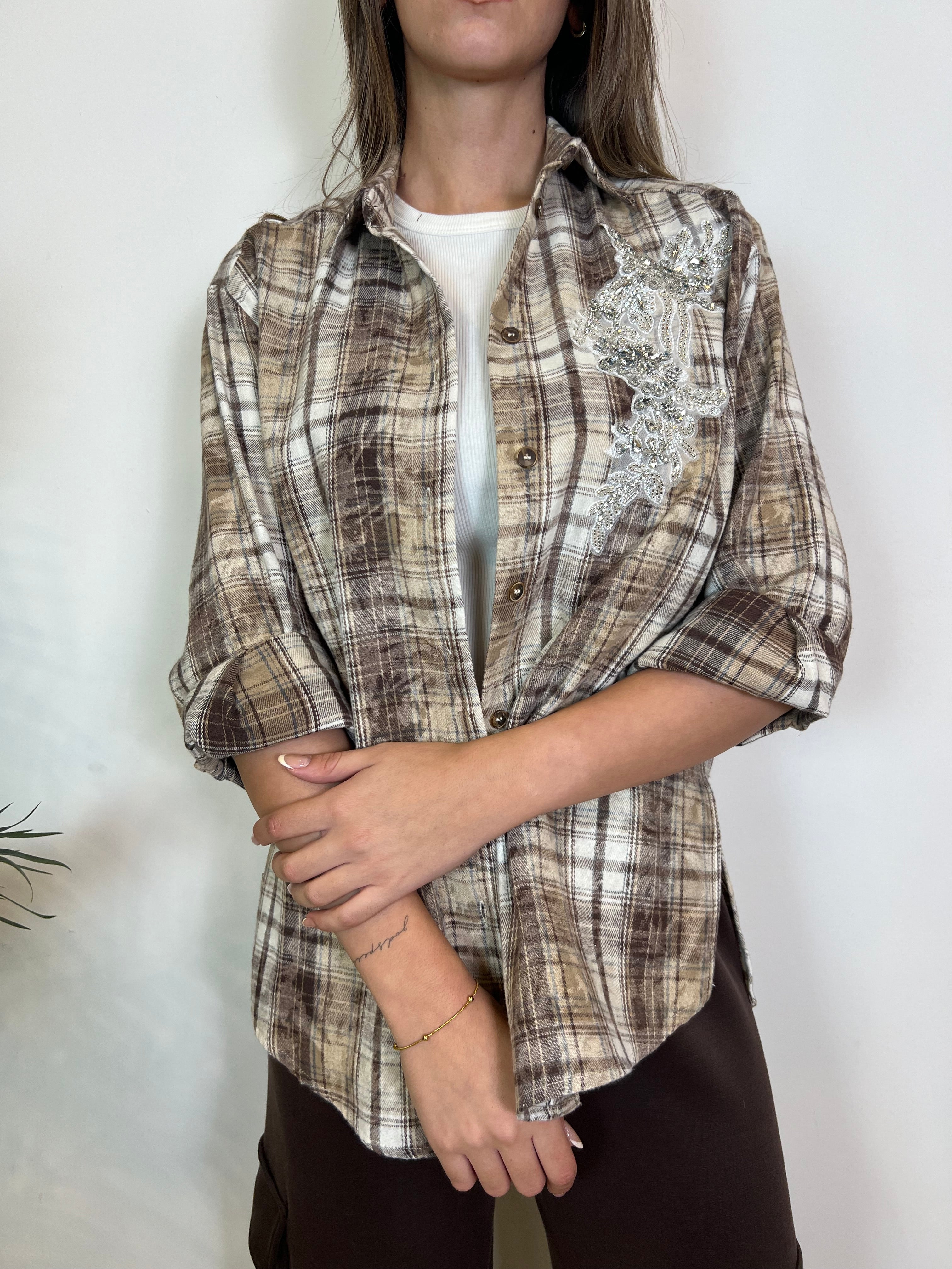 Camicia check con patch - Haveone