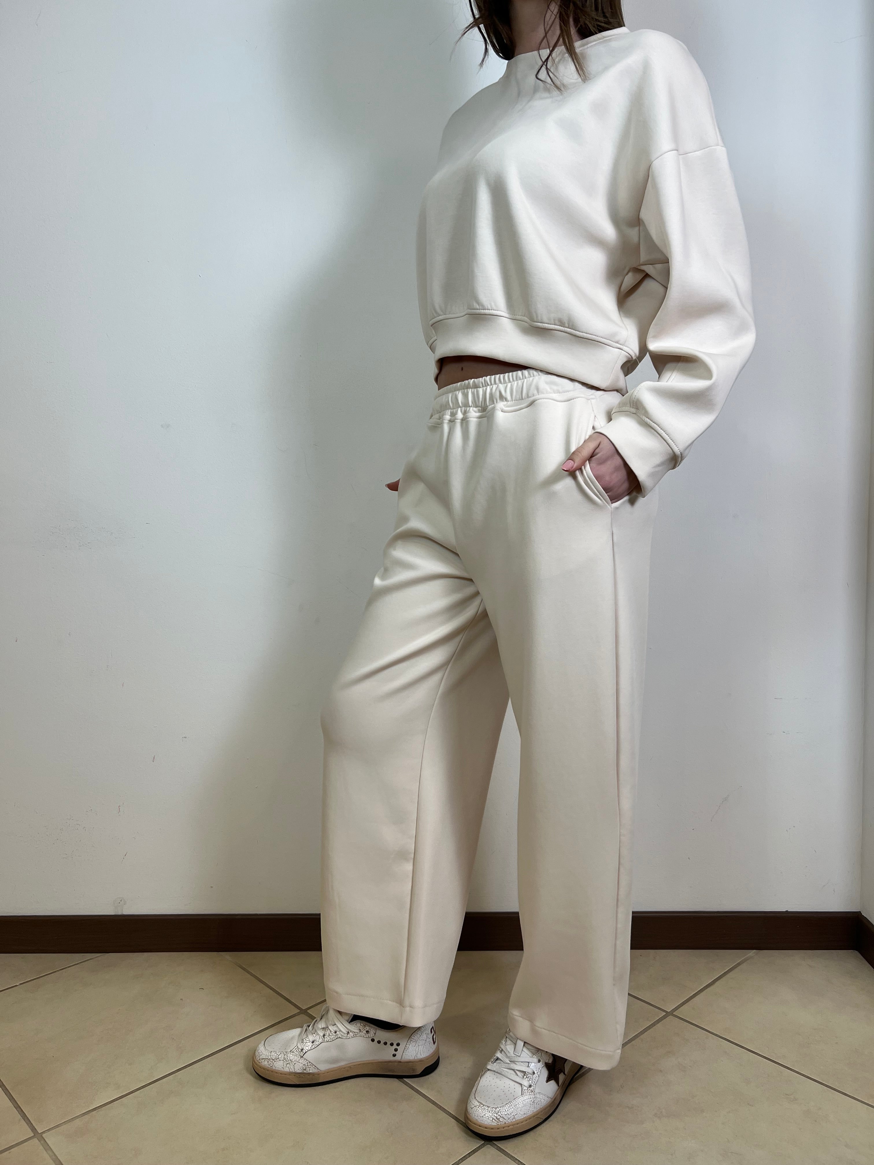 Felpa girocollo crop - Haveone