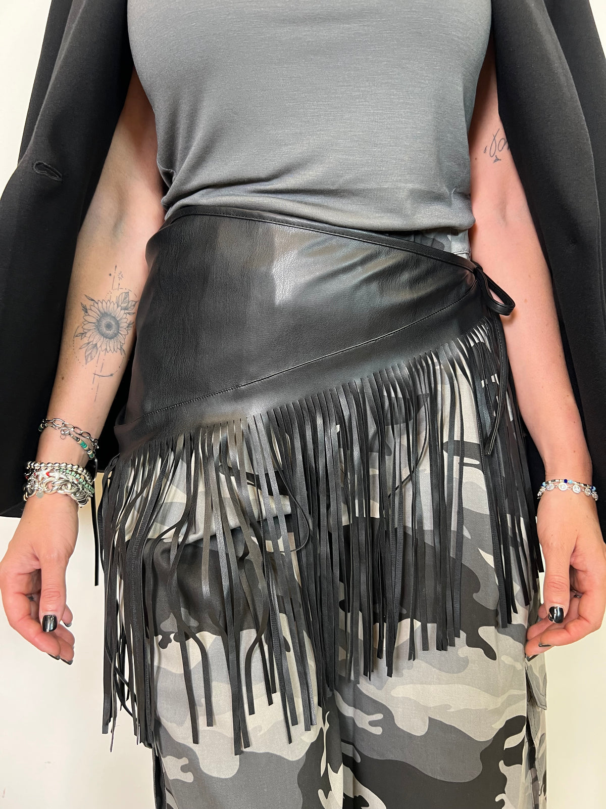 Foulard frange ecopelle - Vicolo