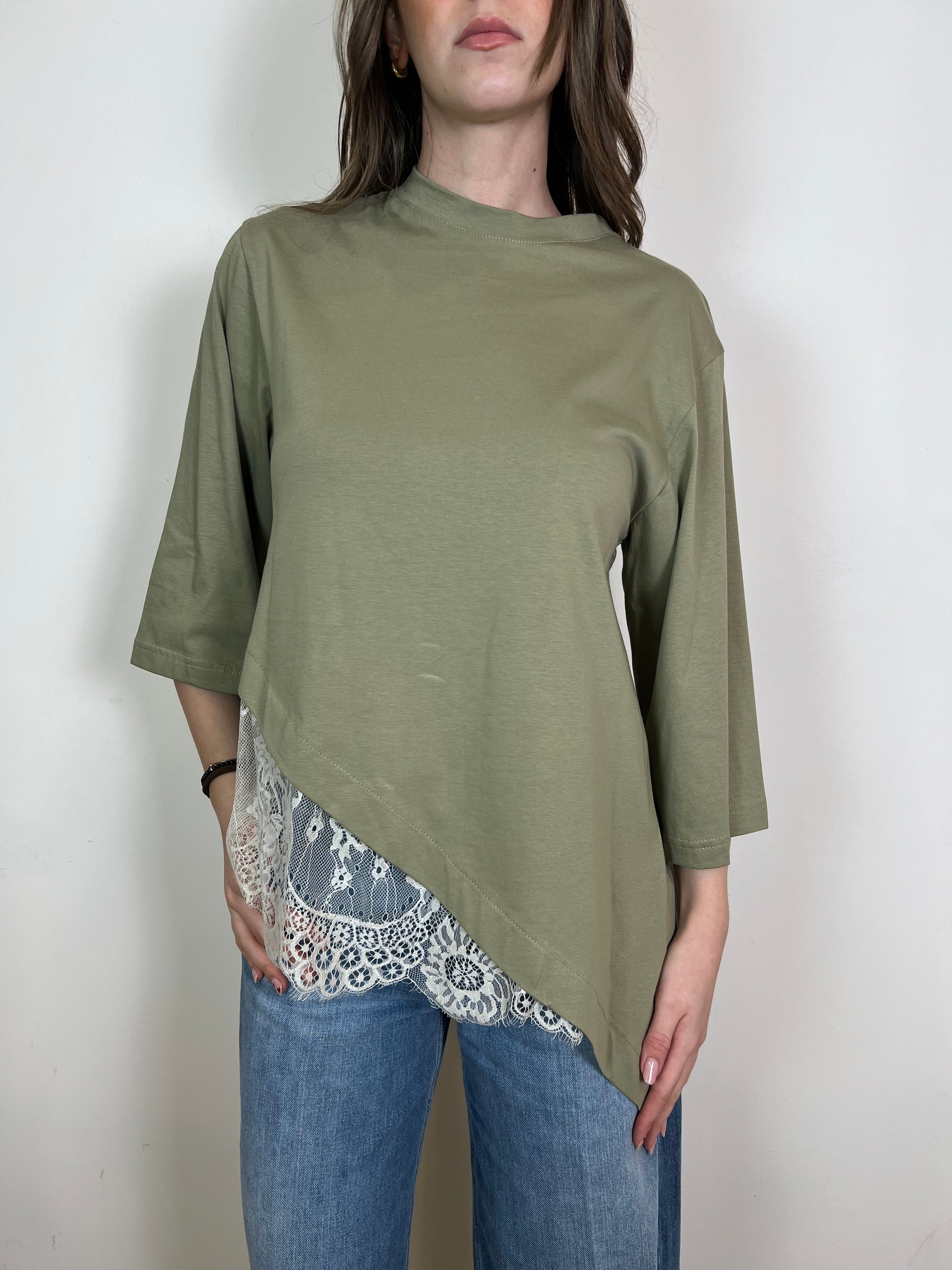 T-shirt over asimmetrica pizzo - Haveone