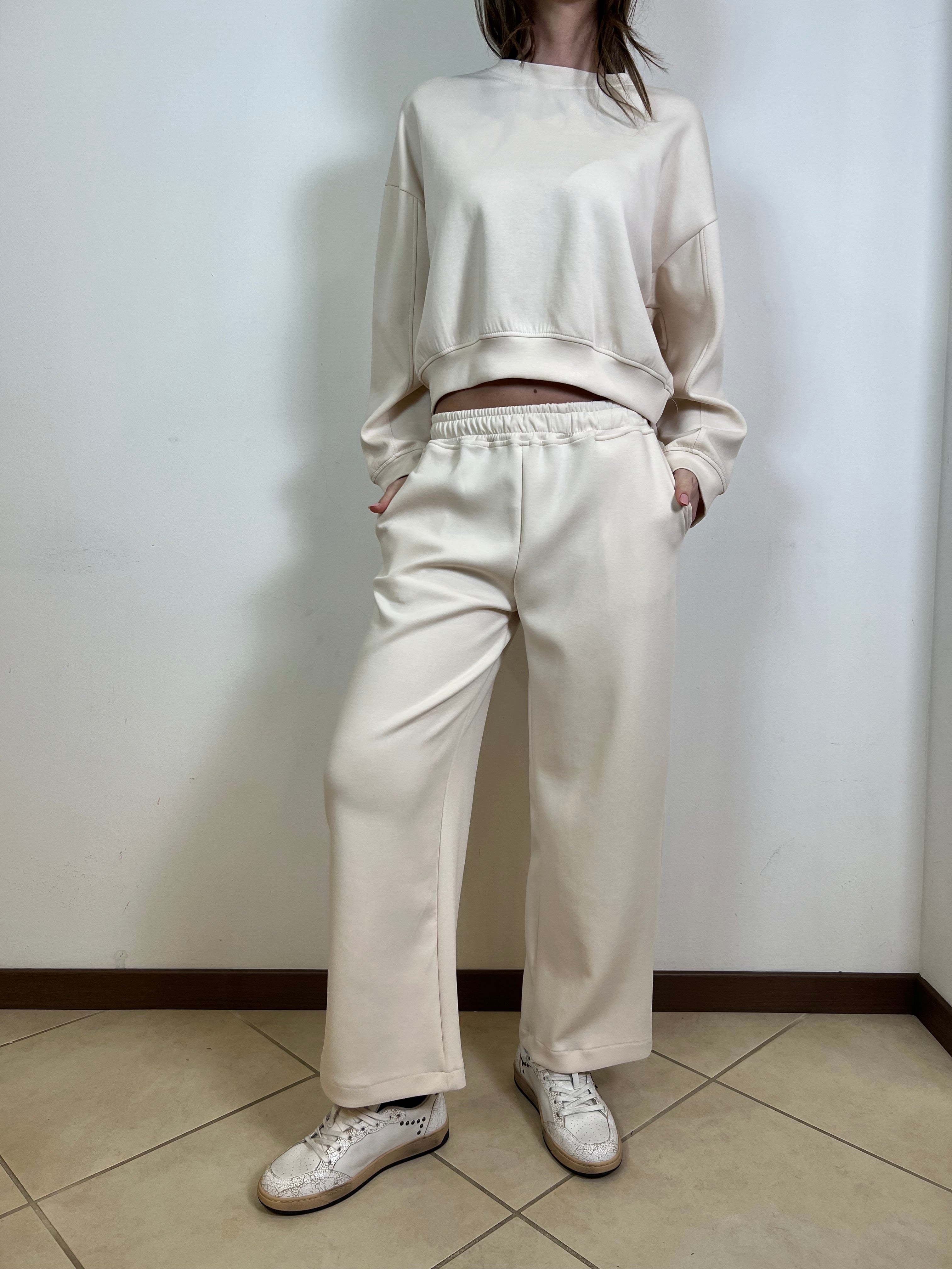 Felpa girocollo crop - Haveone