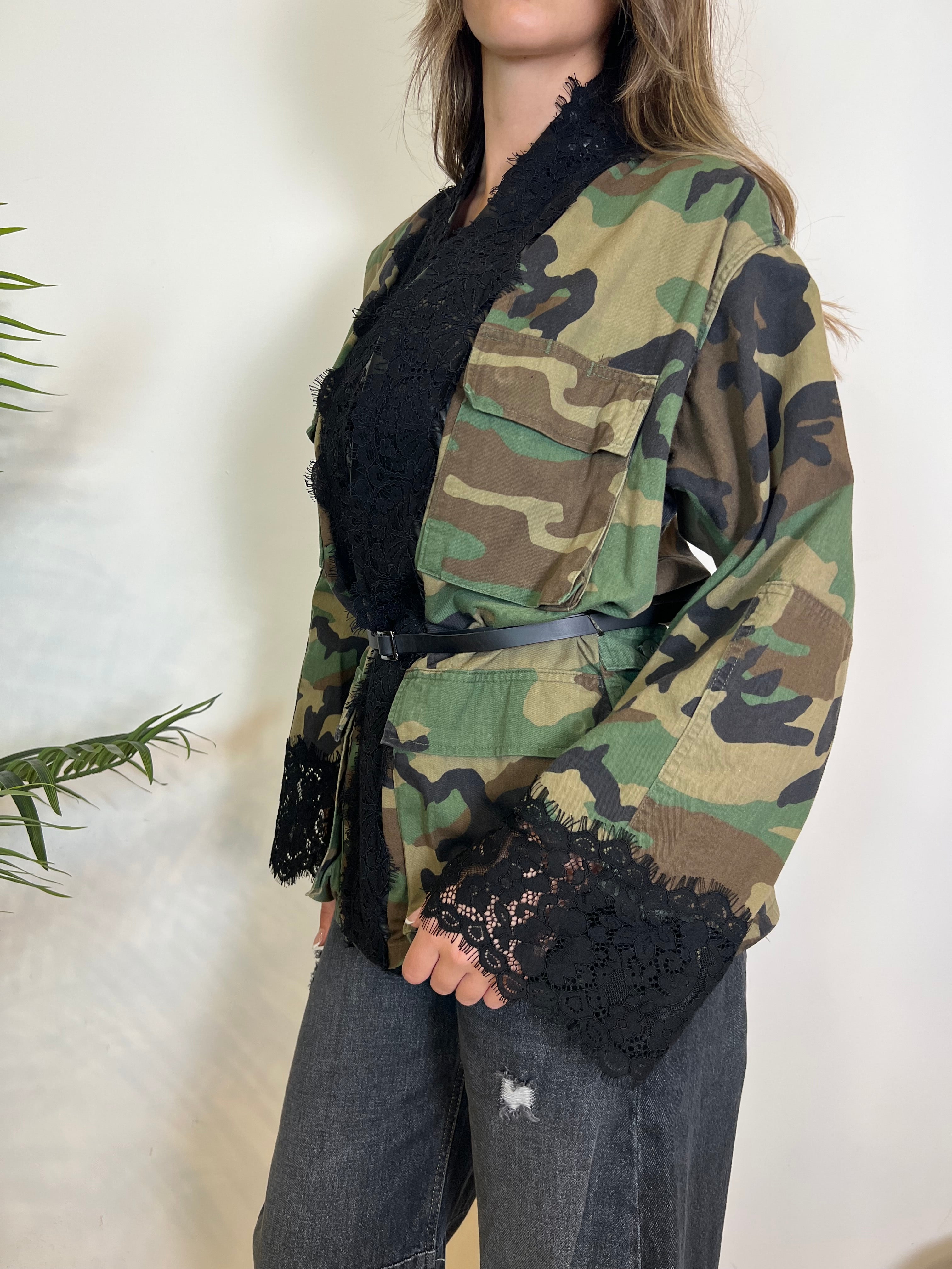 Giacca sahariana camu e pizzo - TensioneIn