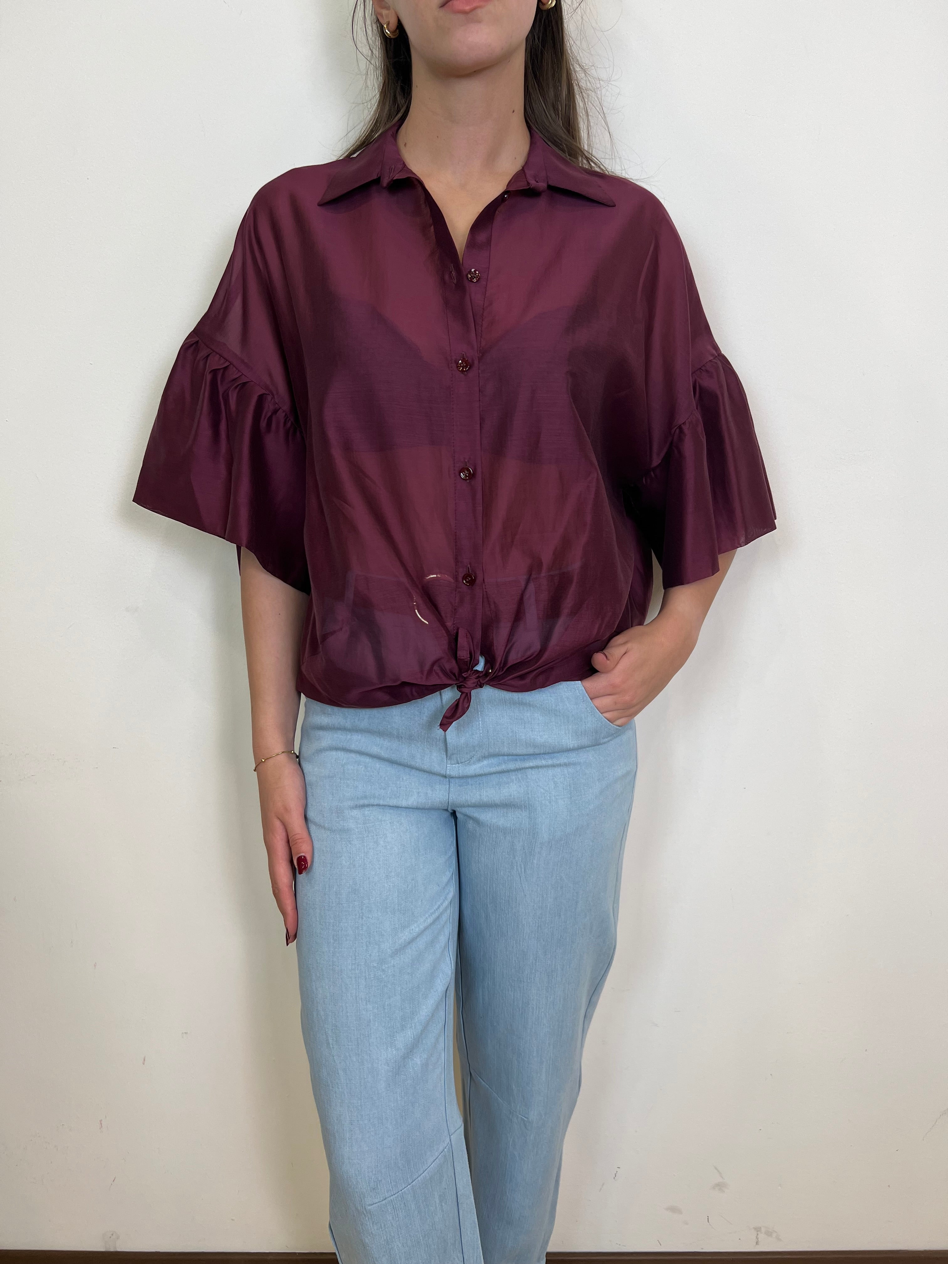 Camicia manica corta con volant - Vicolo