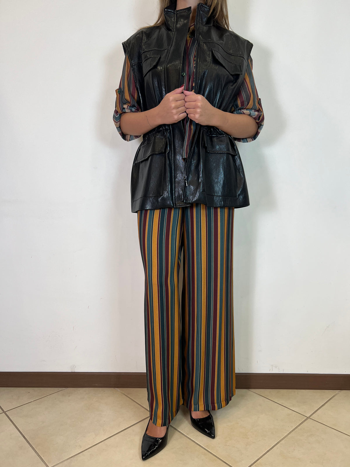 Pantalone righe "Nomad" verde - Haveone