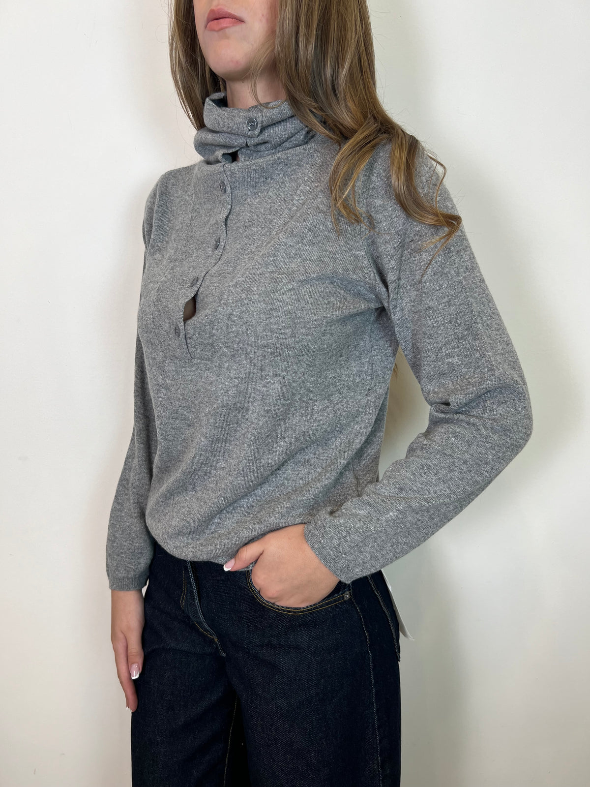 Maglia lana collo imbuto serafino - Vicolo