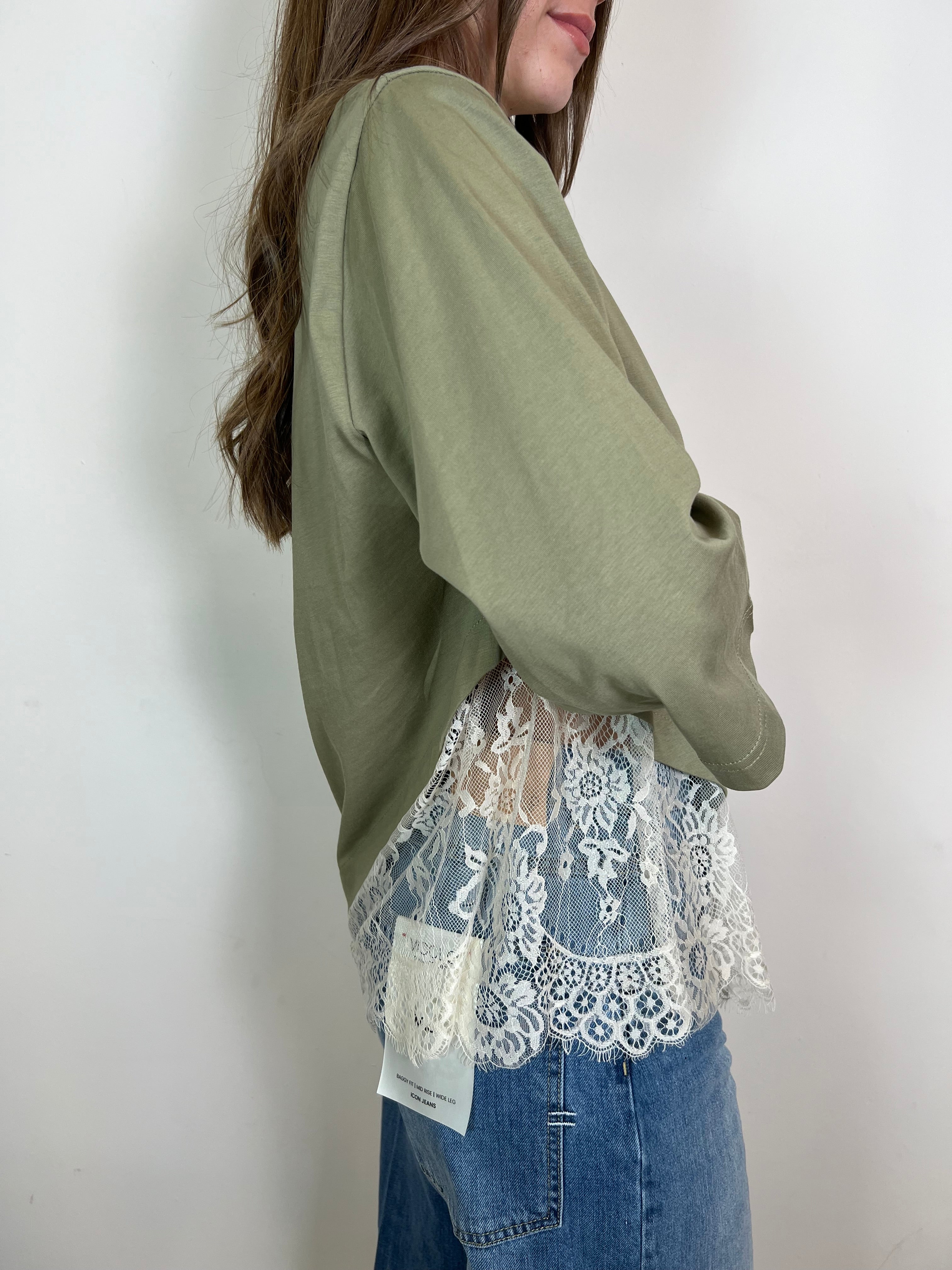 T-shirt over asimmetrica pizzo - Haveone