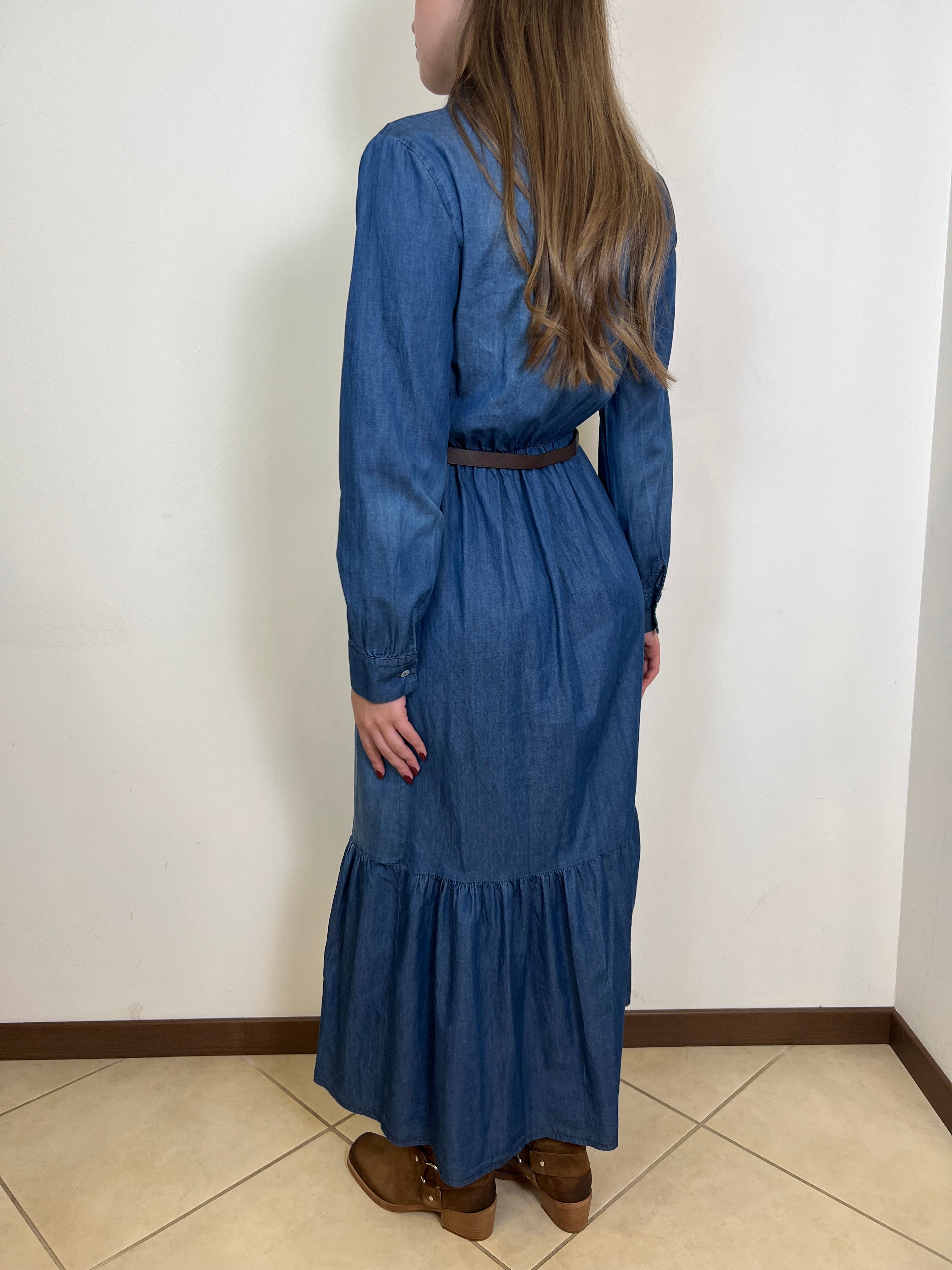 Chemisier lungo chambray- Haveone