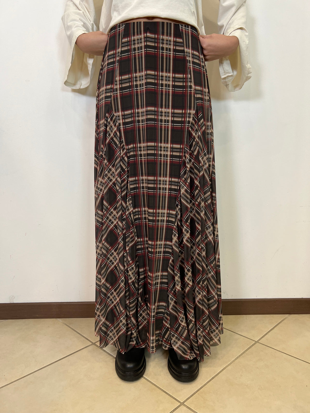 Gonna lunga tulle check - Haveone