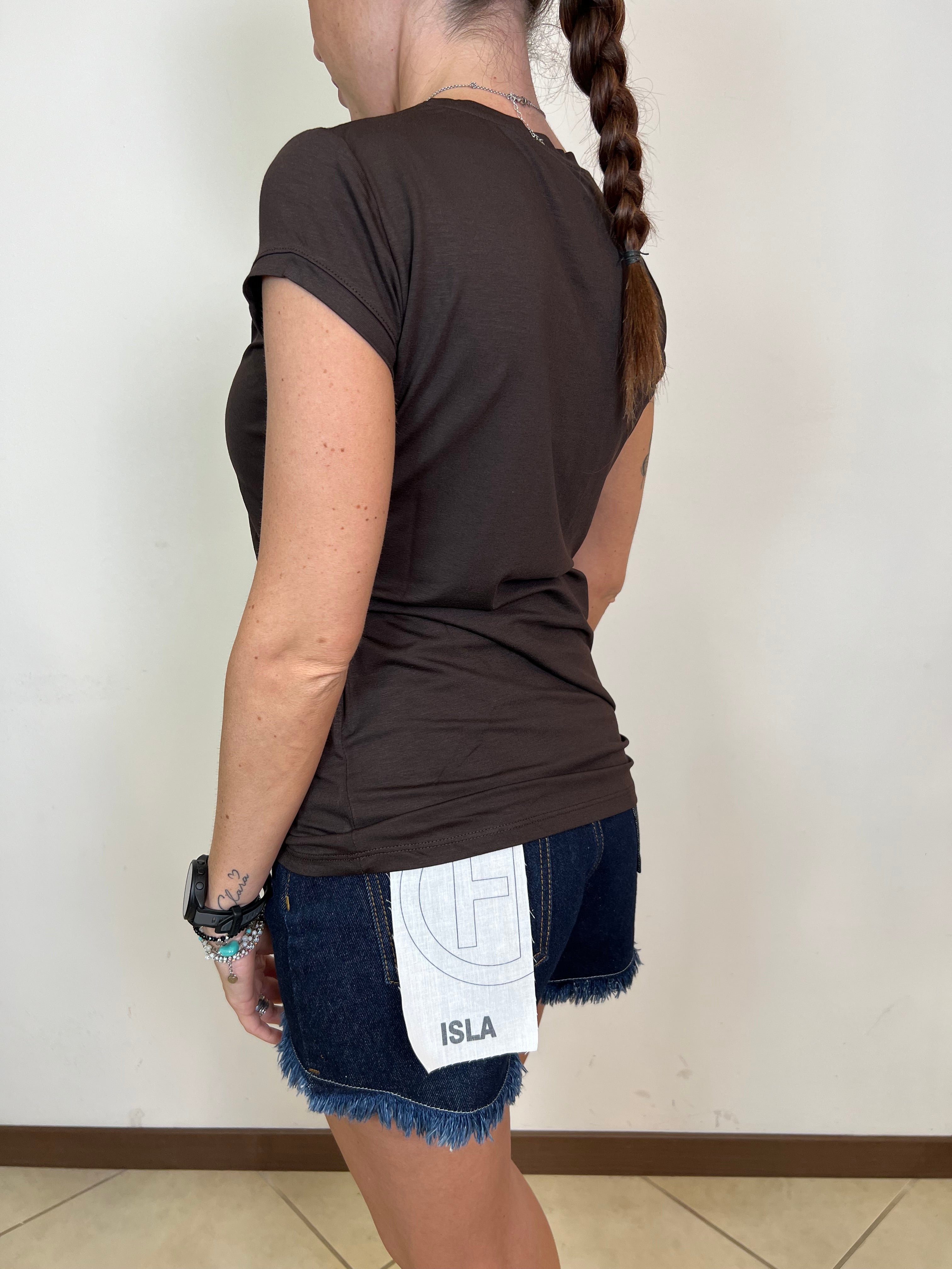 T-shirt serafino viscosa - Vicolo