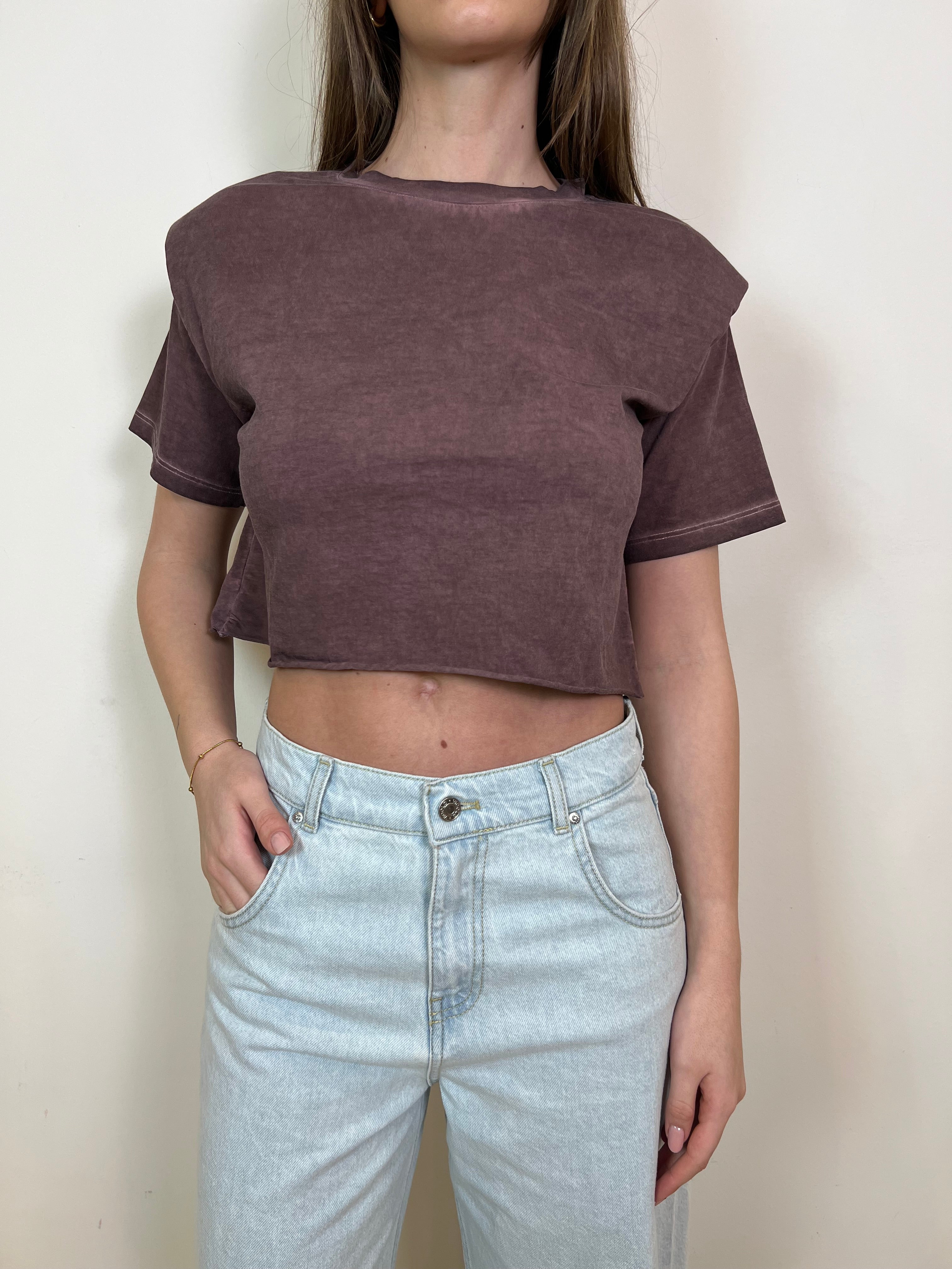 T-shirt crop spalline - Haveone
