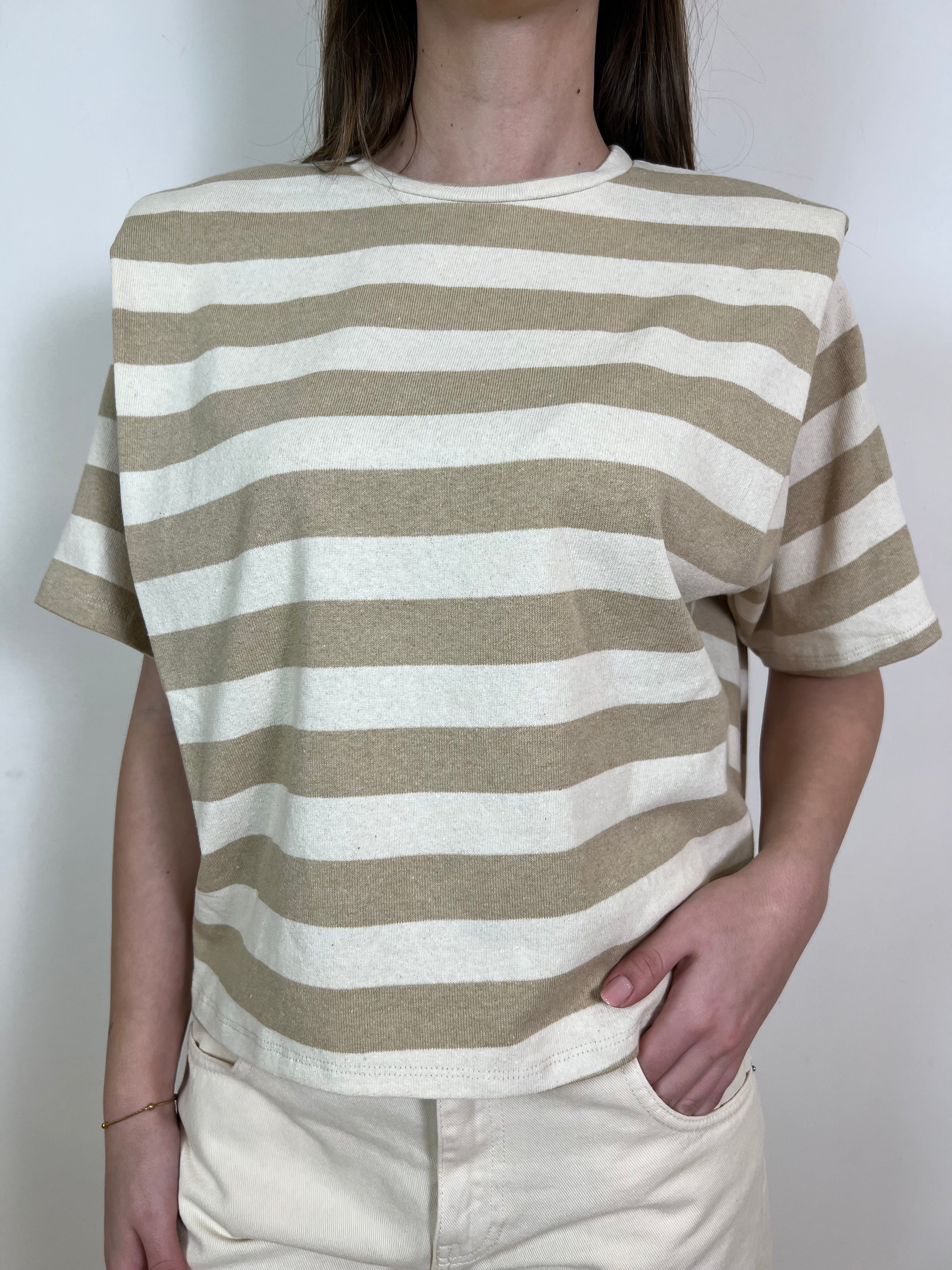 T-shirt spalline righe - Vicolo