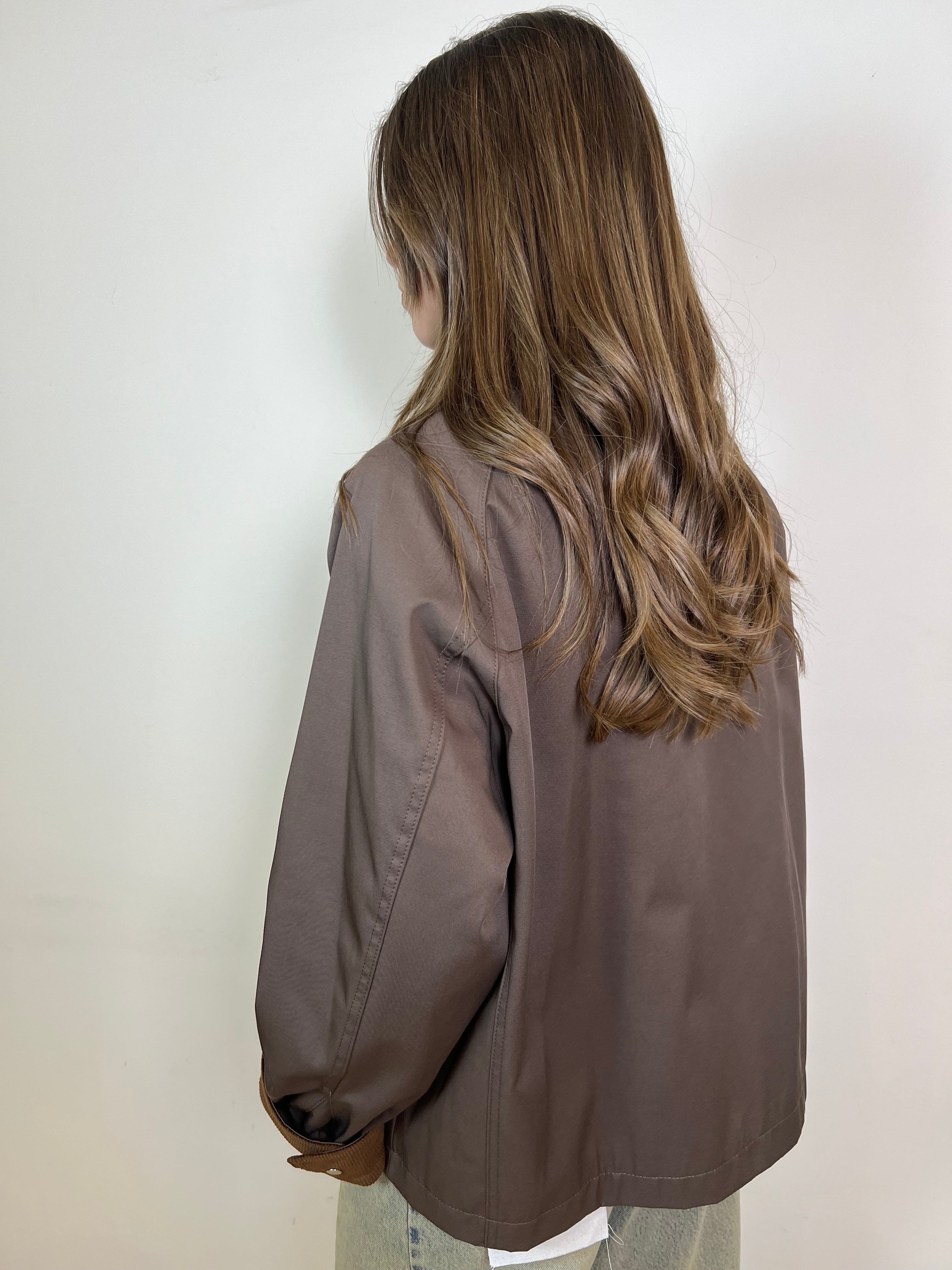 Giacca cotone colletto camoscio - Haveone