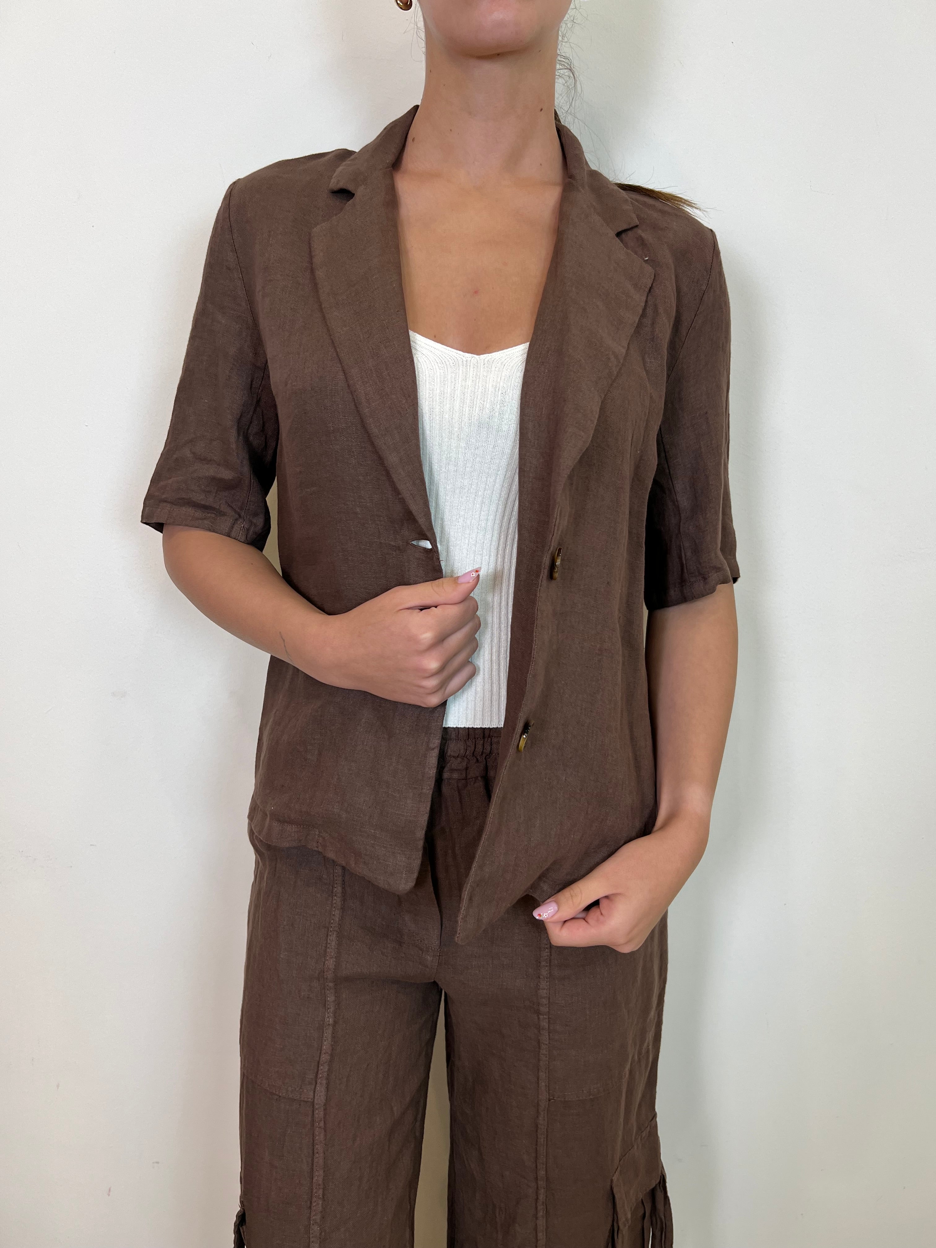 Giacca mezza manica lino - Haveone