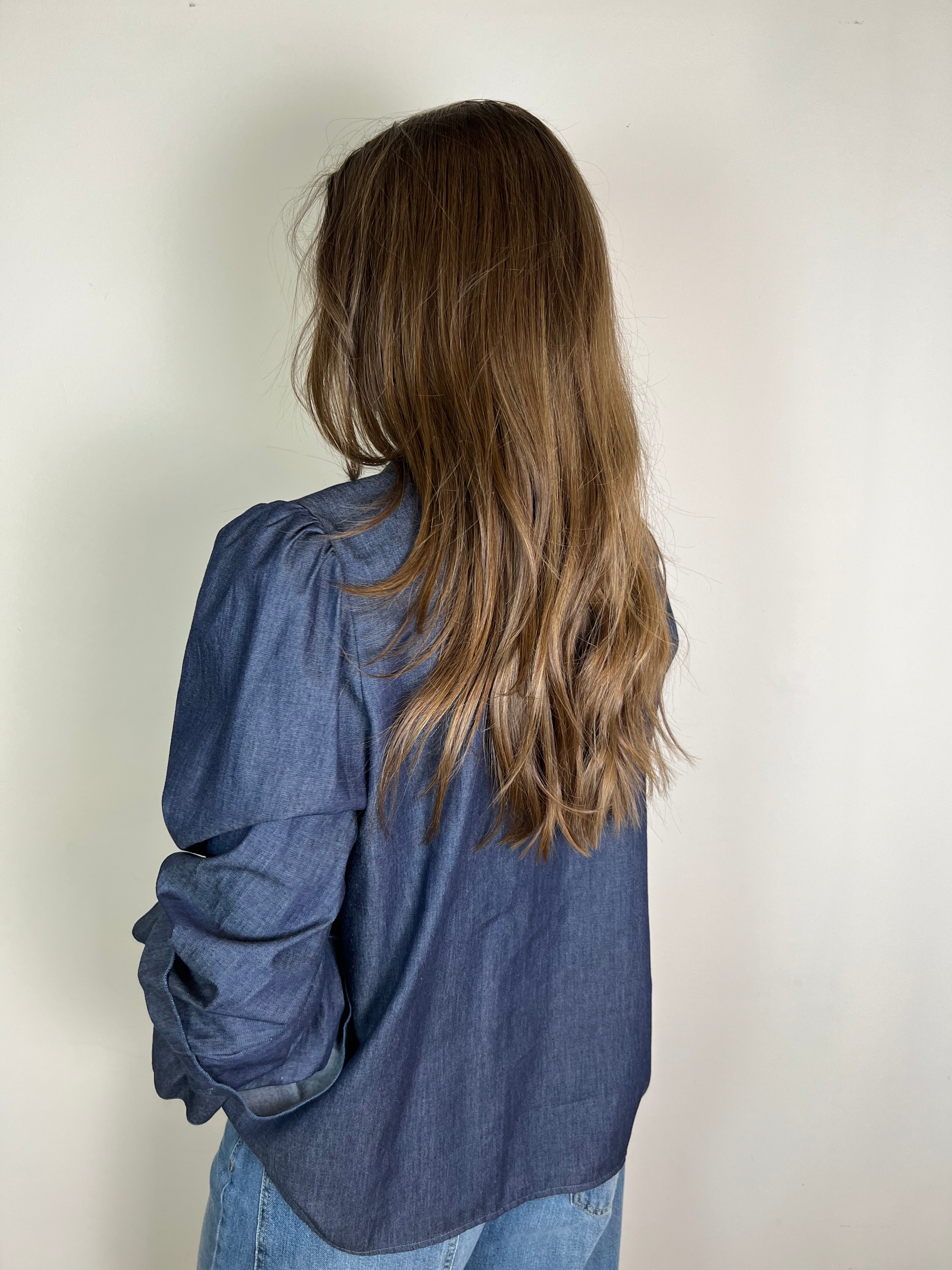 Camicia chambray polso arricciato - Haveone