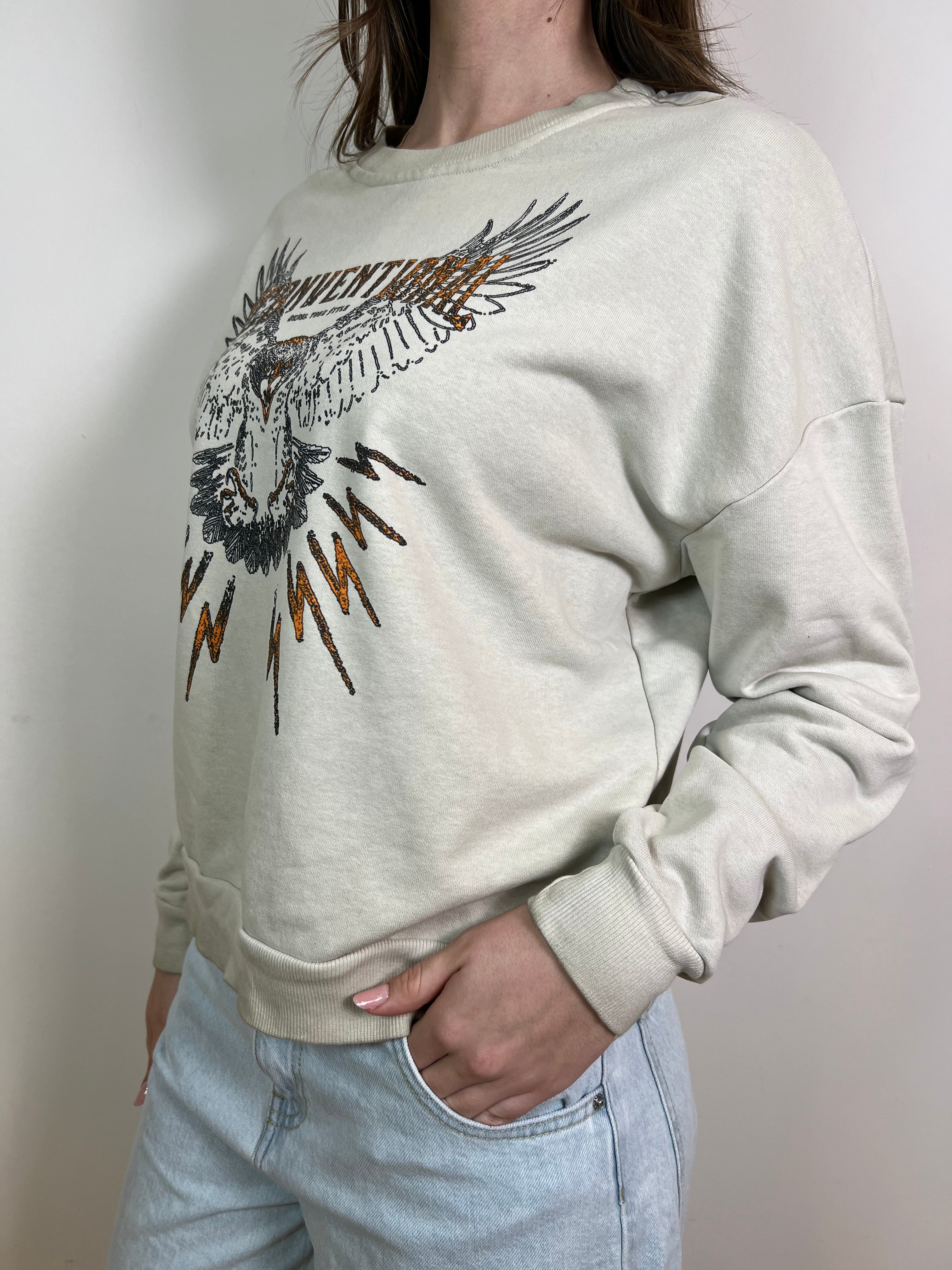 Felpa stone wash aquila - Haveone