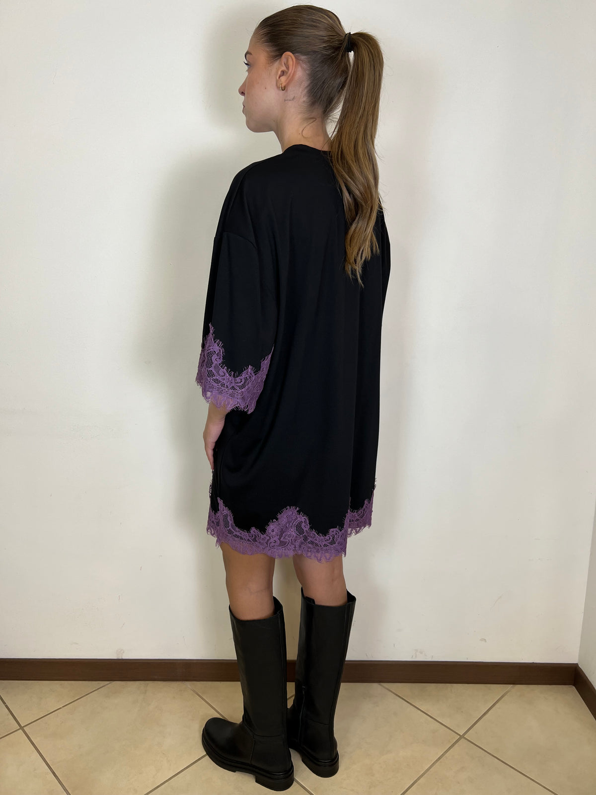 Abito maniche e fondo pizzo - Haveone