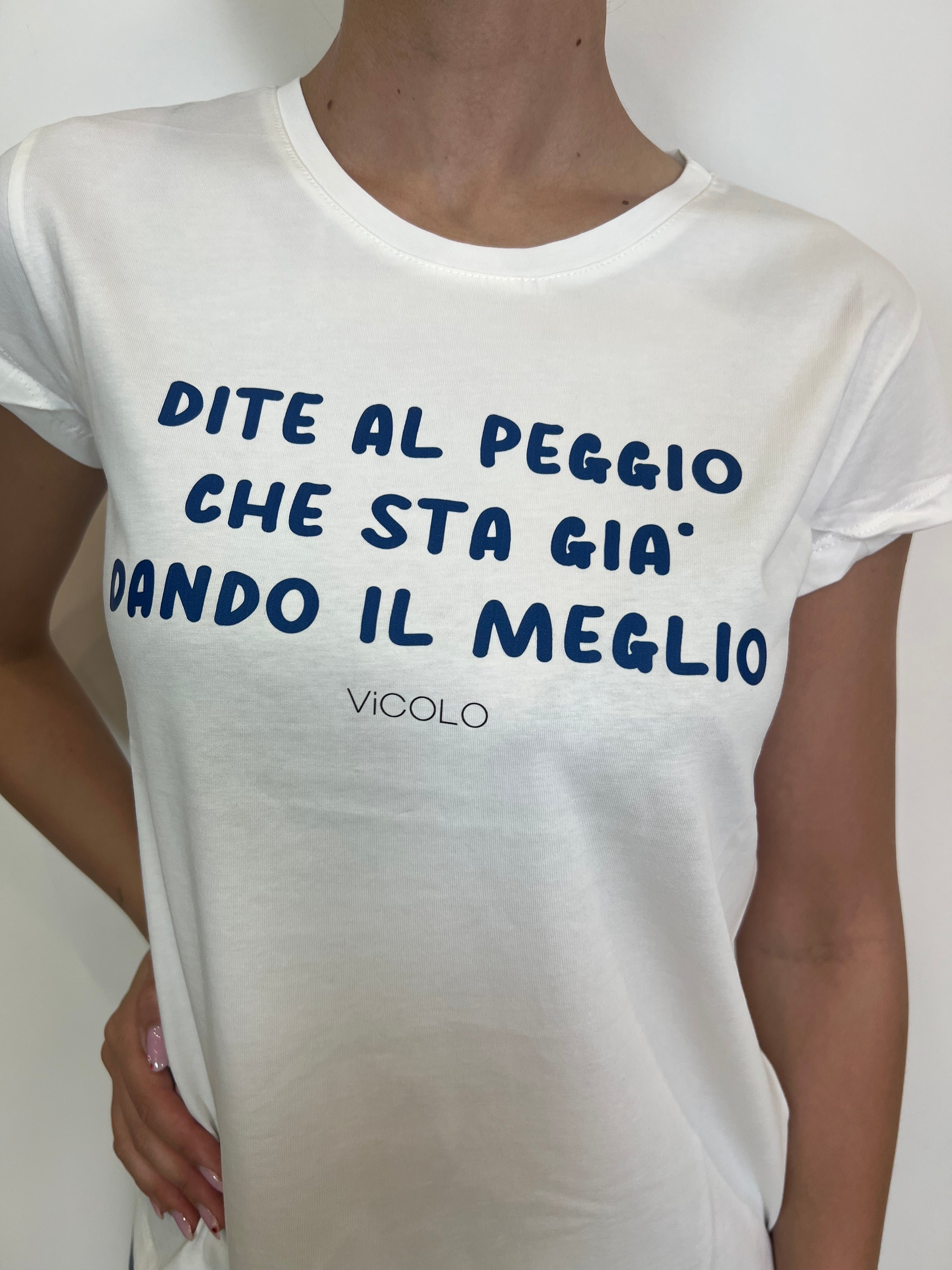 T-shirt scritta blu vicolo - Vicolo