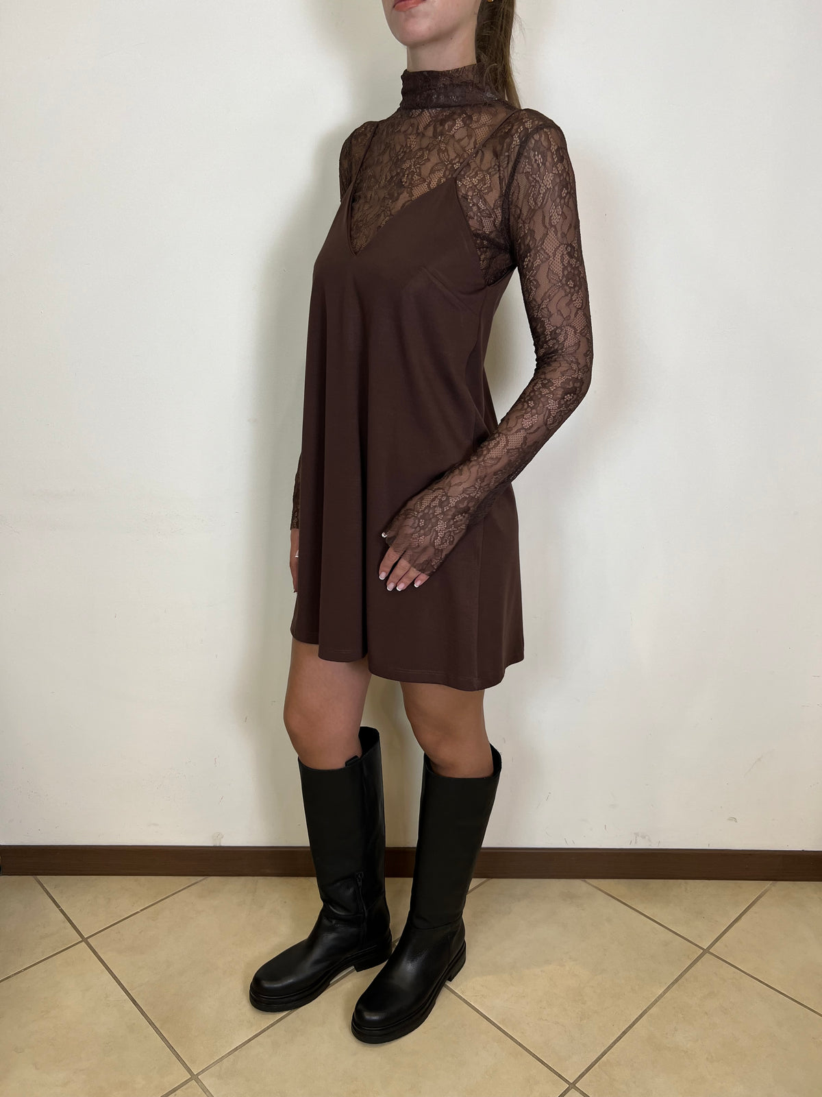 Abito con blusa pizzo - Haveone
