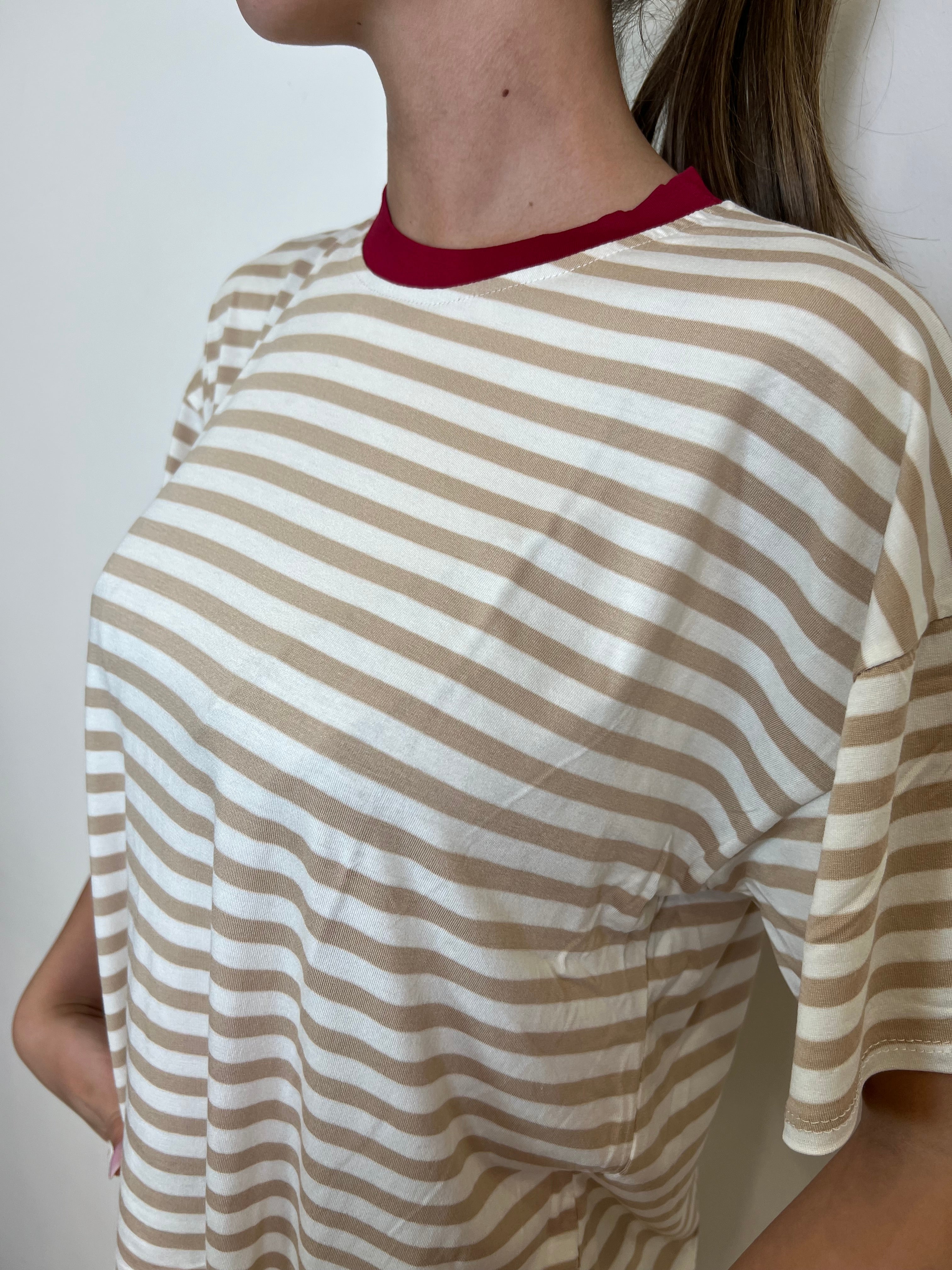 T-shirt scatola righe - Haveone