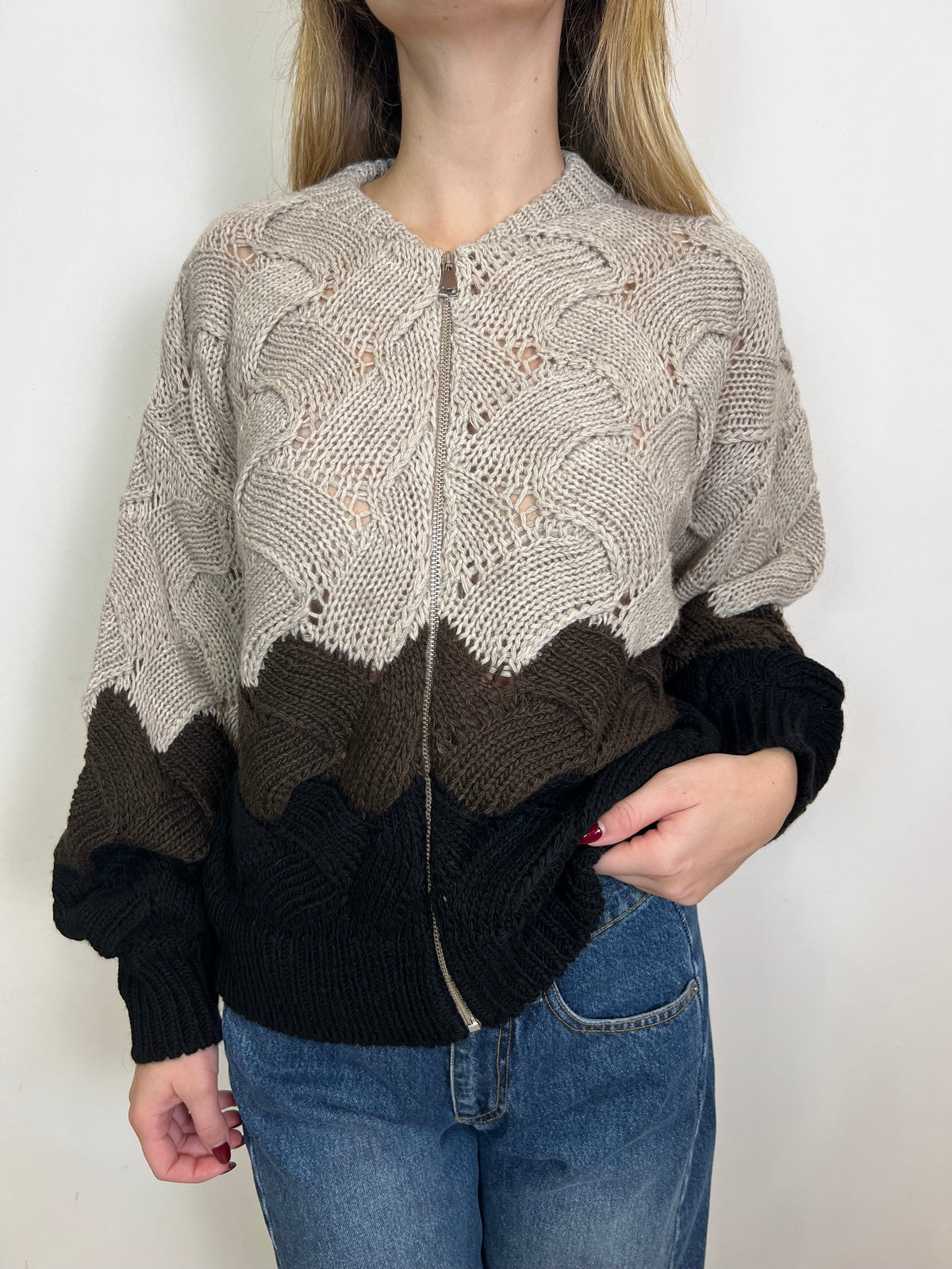 Cardigan bomber tre colori - Haveone