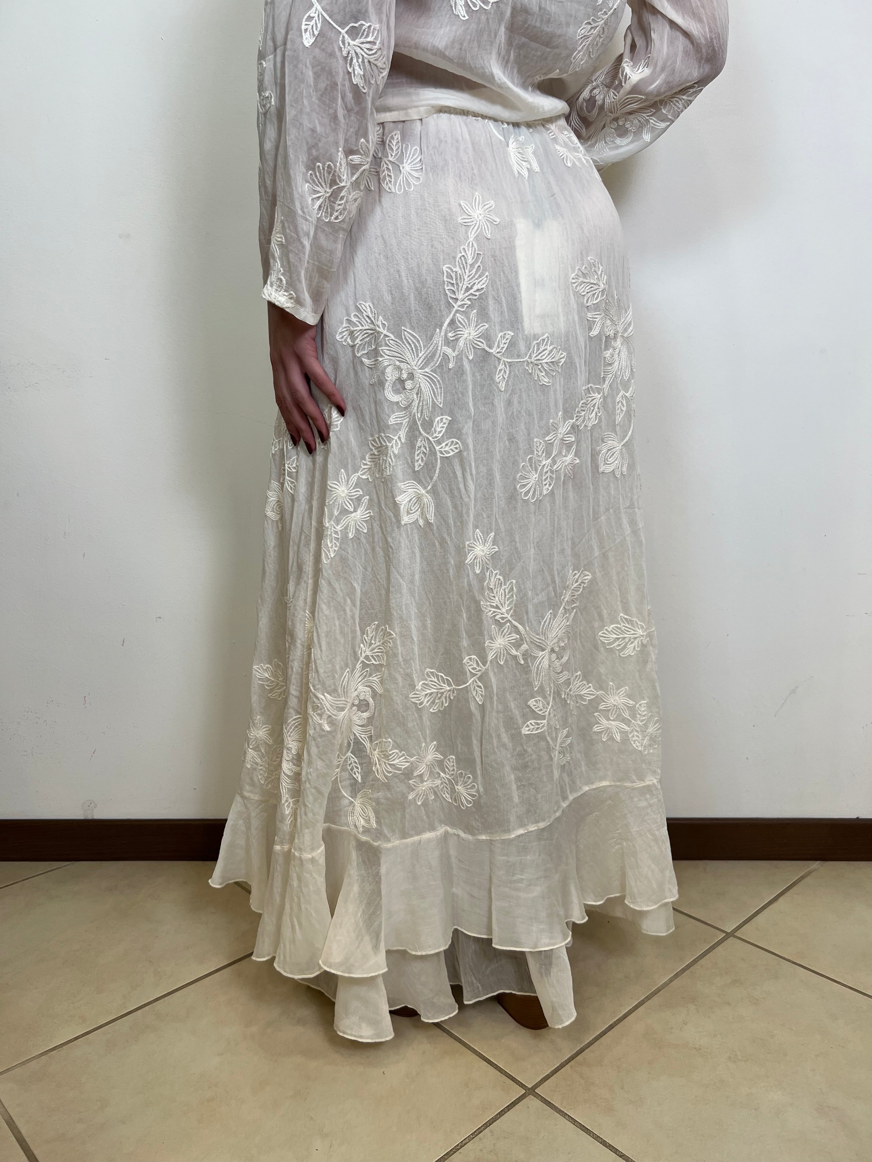 Gonna voile ricami - Haveone