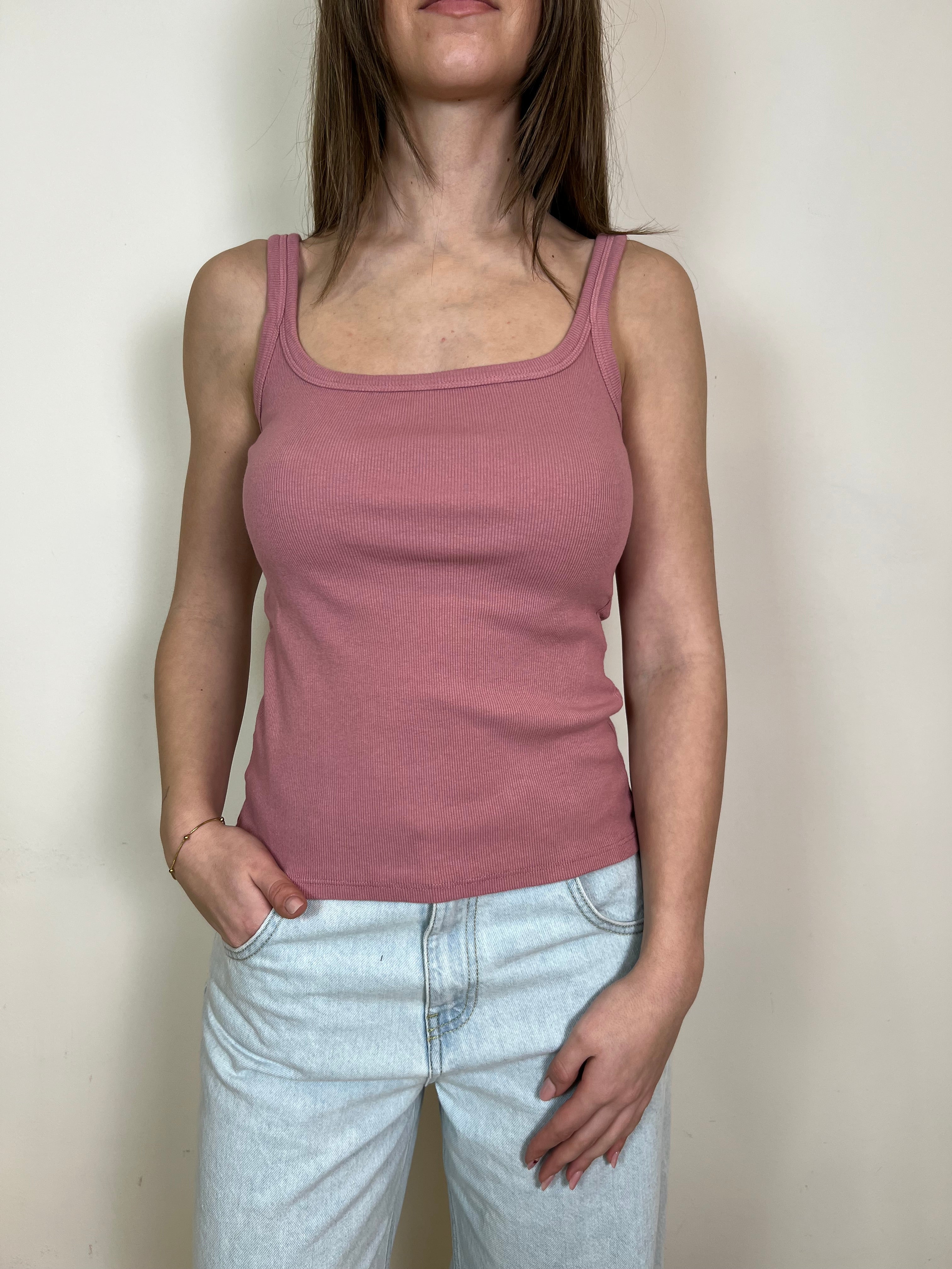 Canotta costina scollo quadro - Haveone