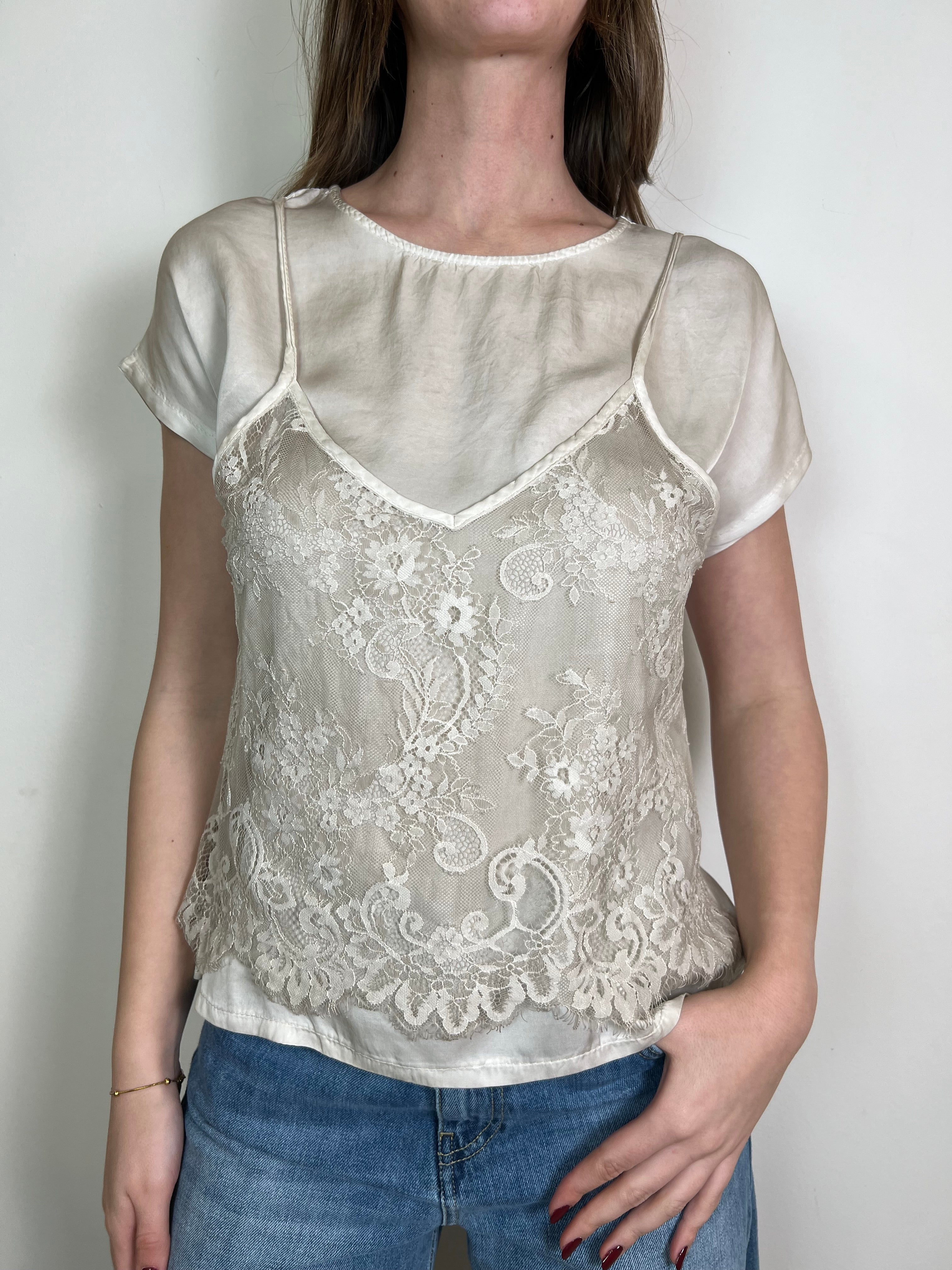 T-shirt con canotta pizzo - You Decide