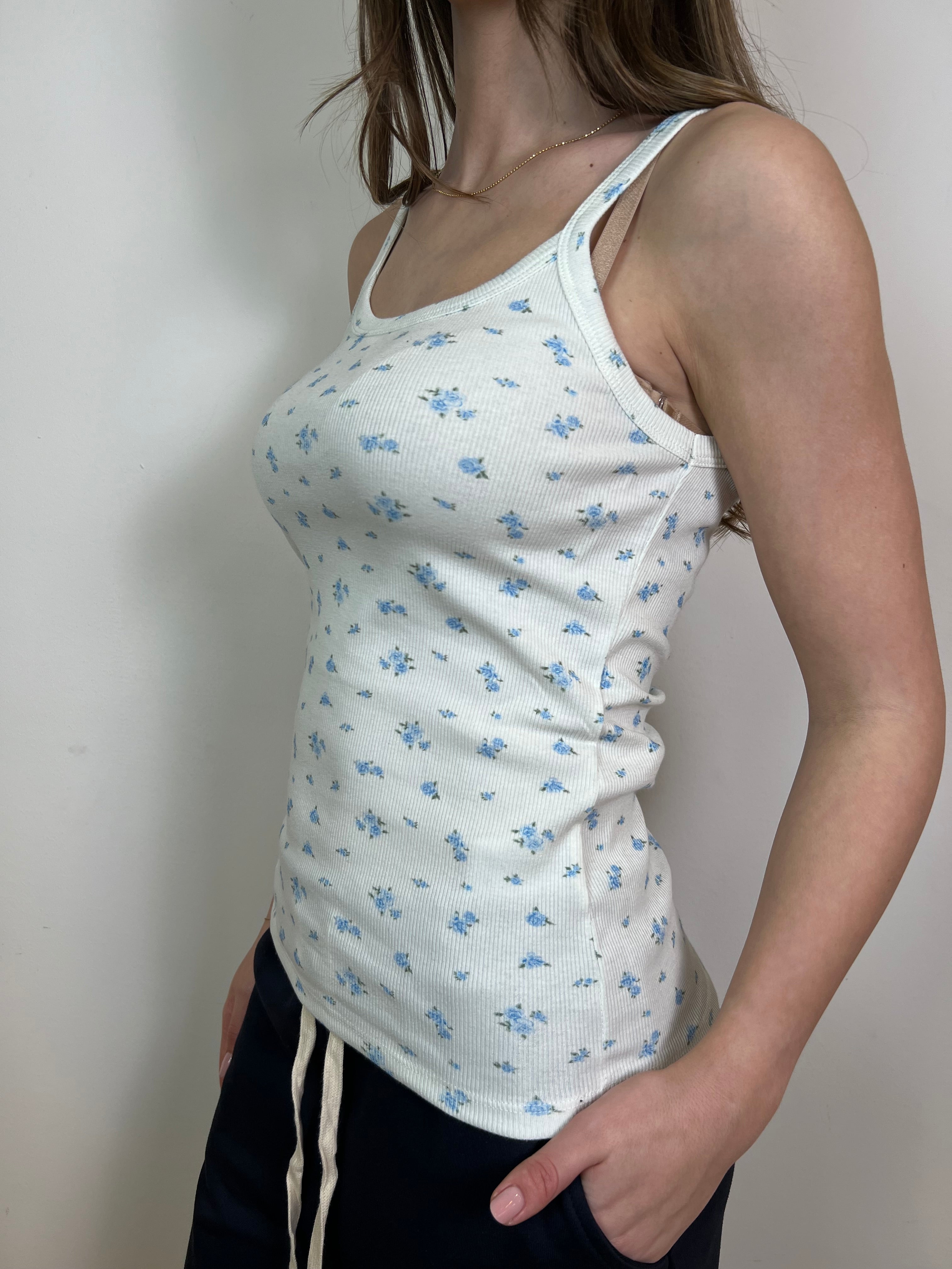 Canotta scollo quadro fiorellini - Vicolo