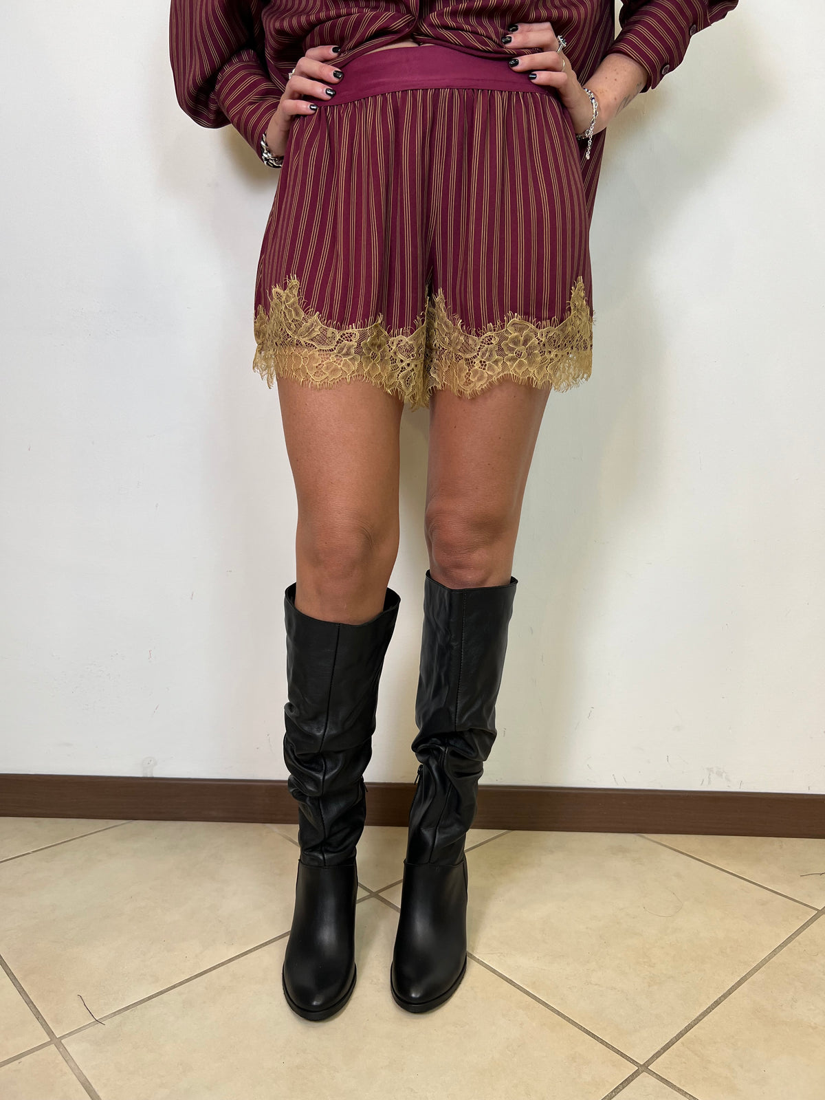 Short righe fondo pizzo - Haveone