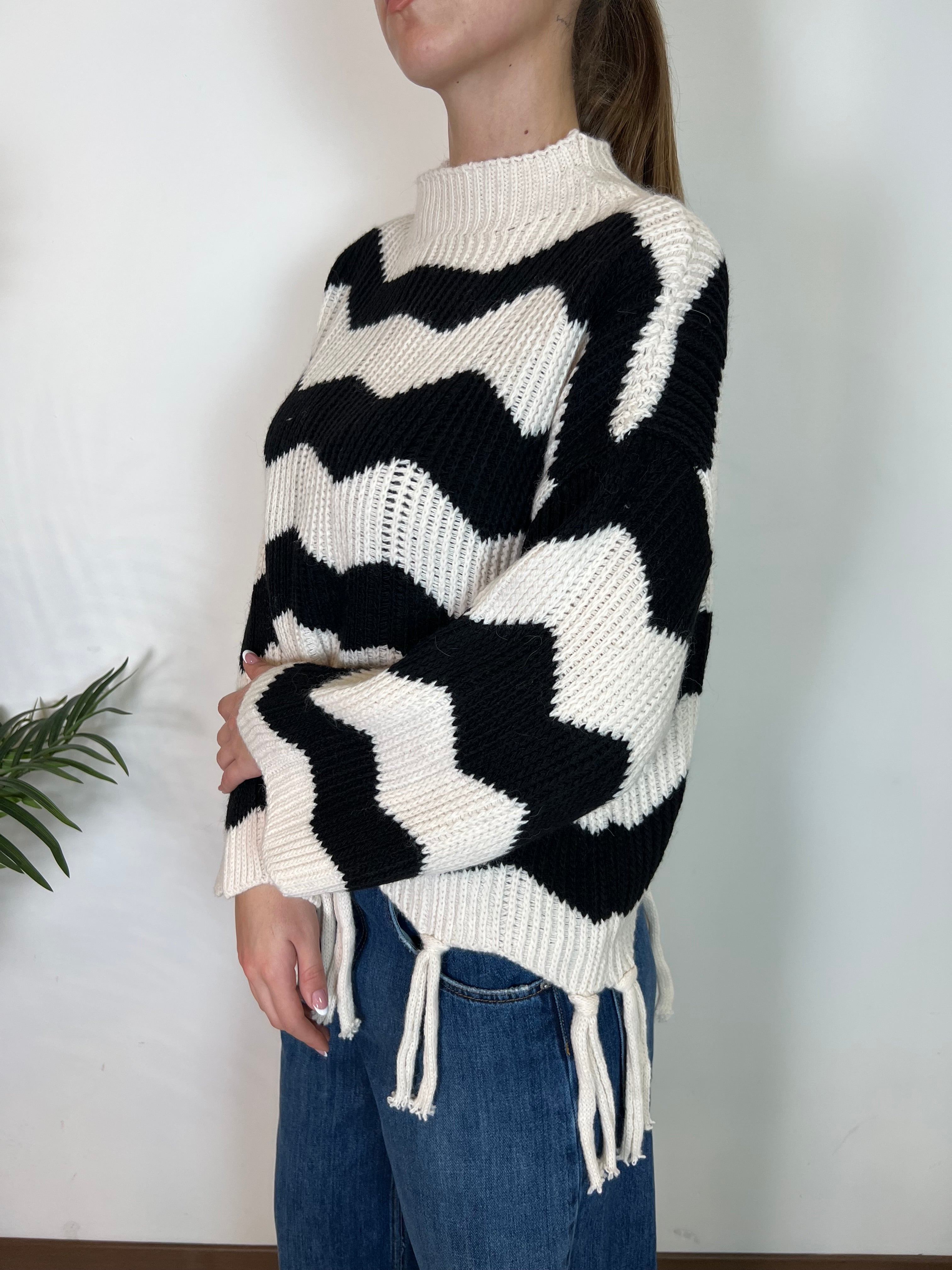 Maglia zig zag e frange - Haveone