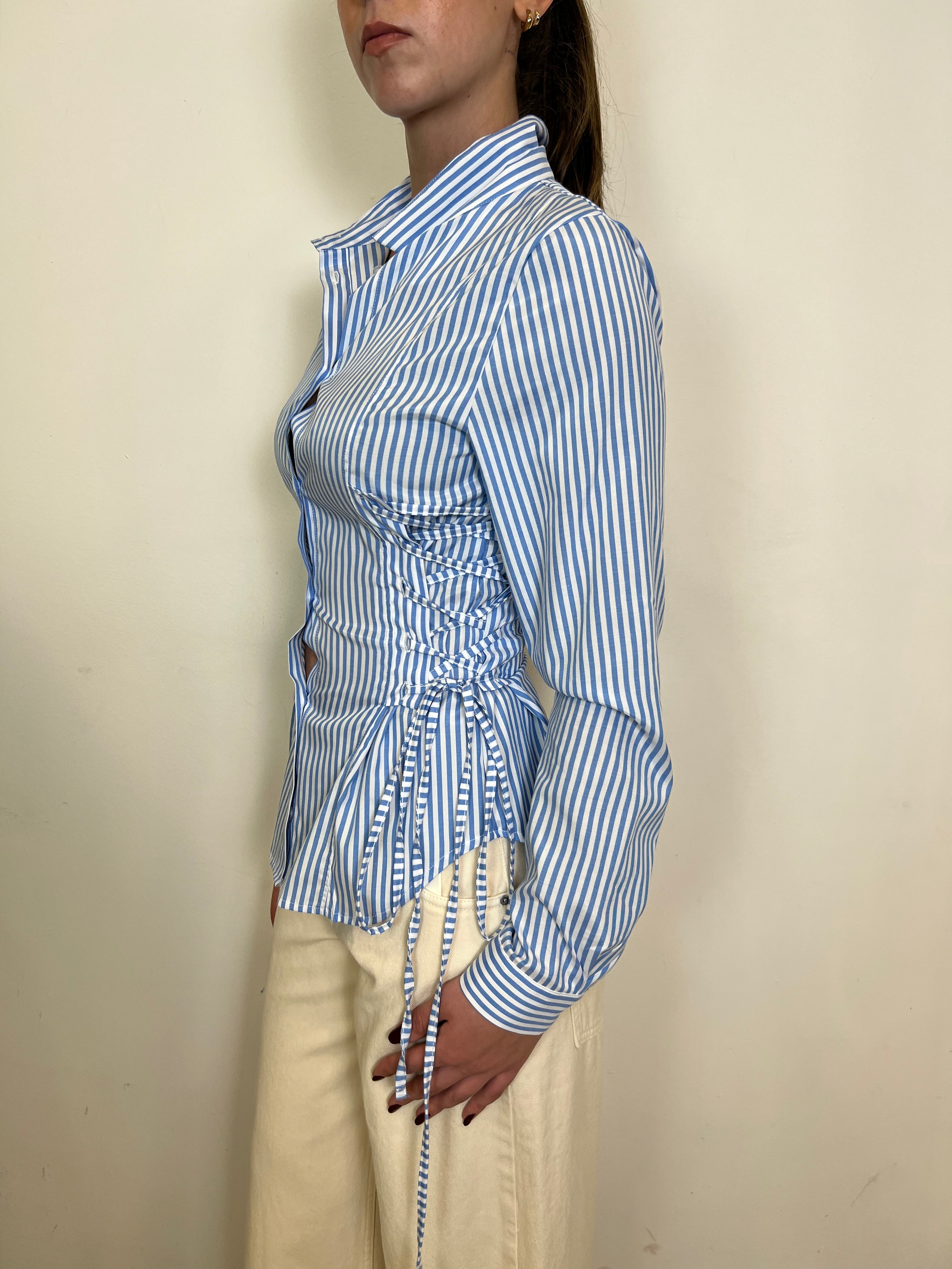 Camicia bacchettata laccetti laterali - Vicolo