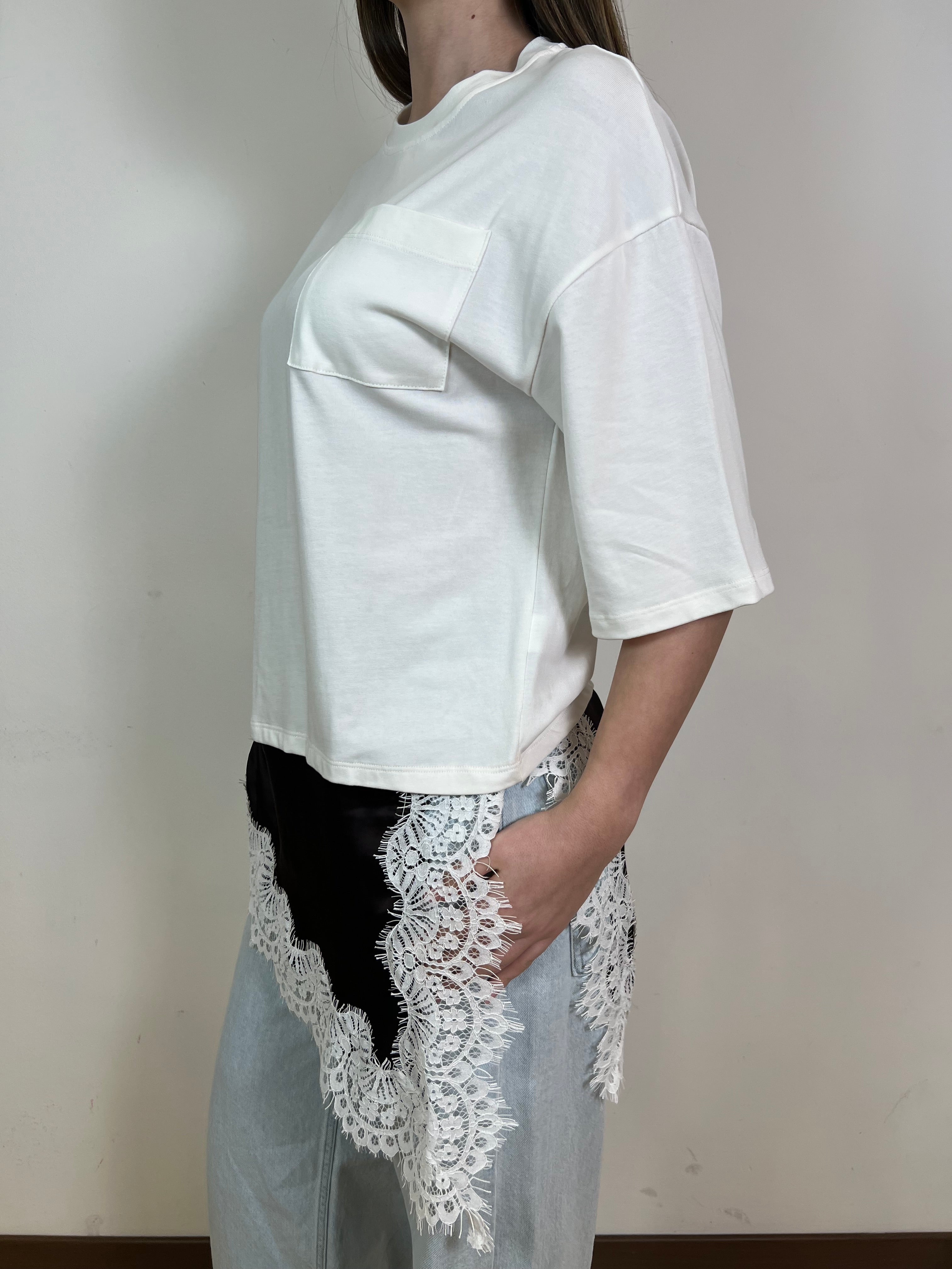 T-shirt fondo lingerie asimmetrico - Vicolo