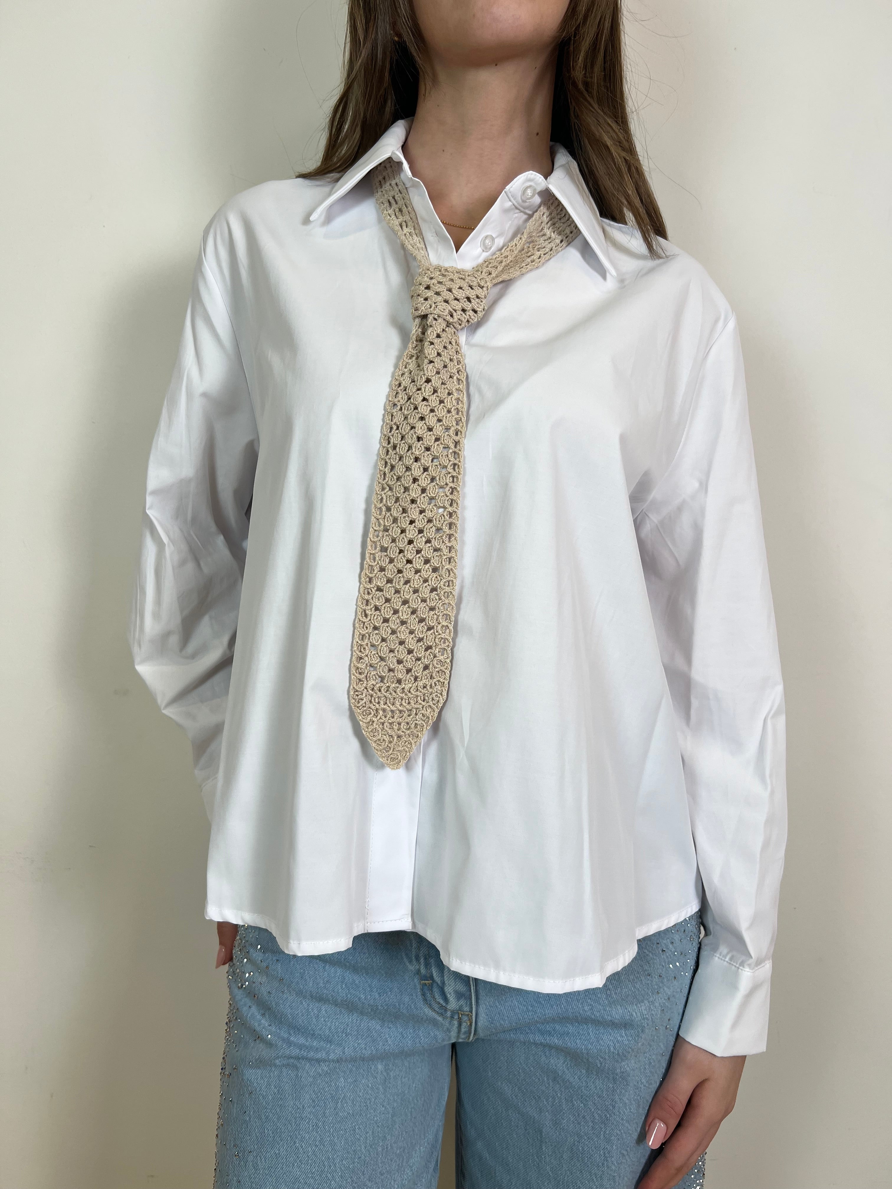Camicia con cravatta crochet - Haveone