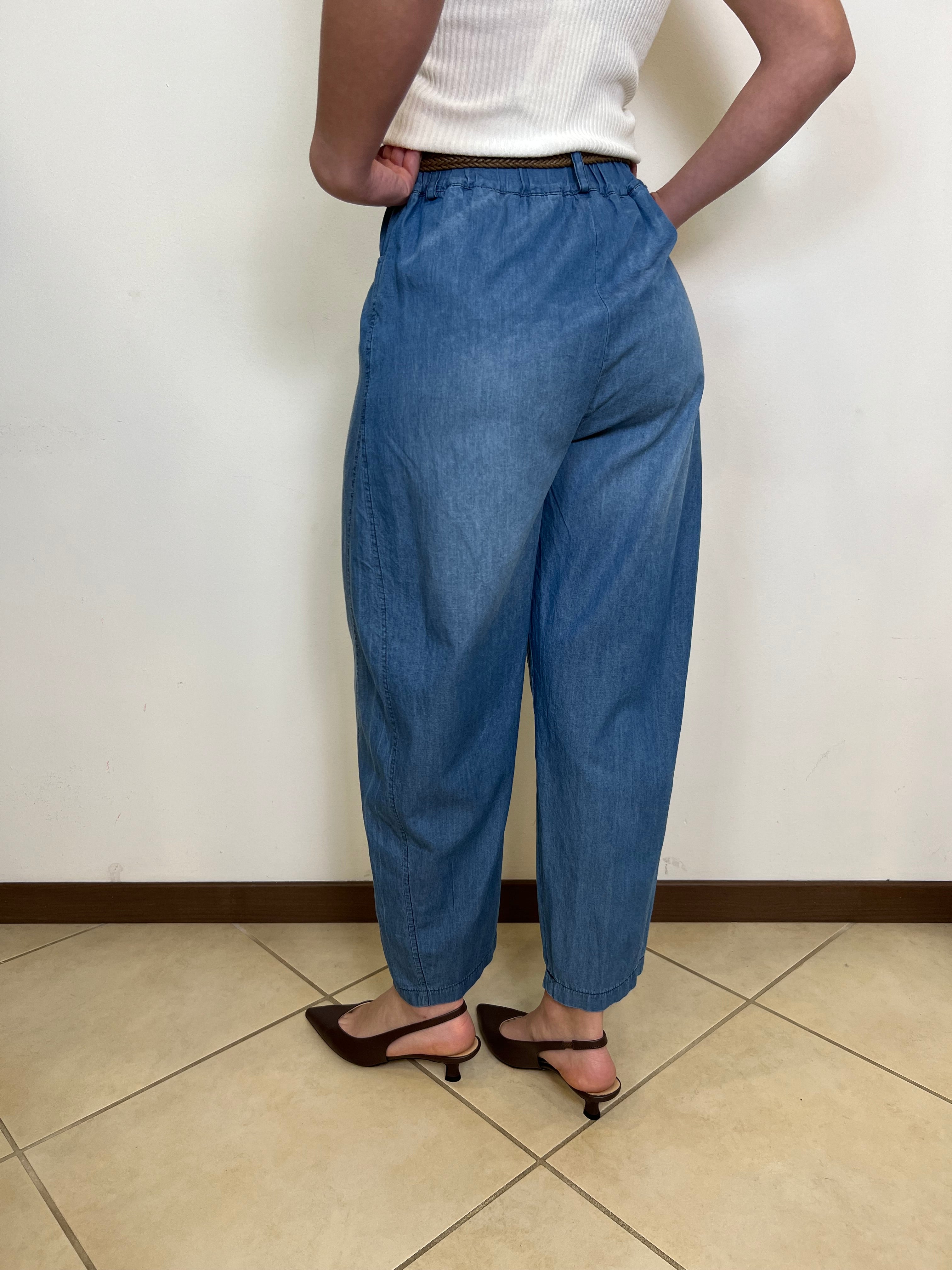 Pantalone barrel chambray - Haveone