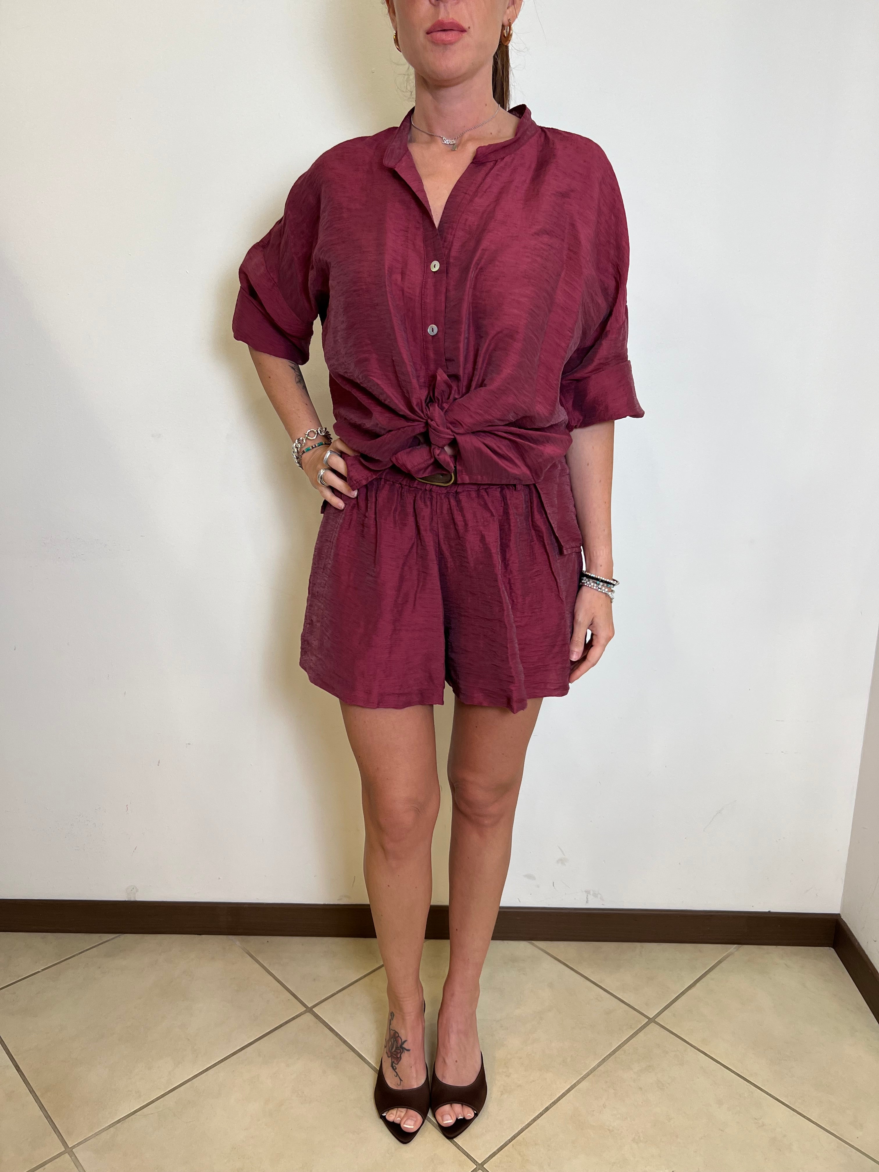Short doppiato con cintura - Haveone