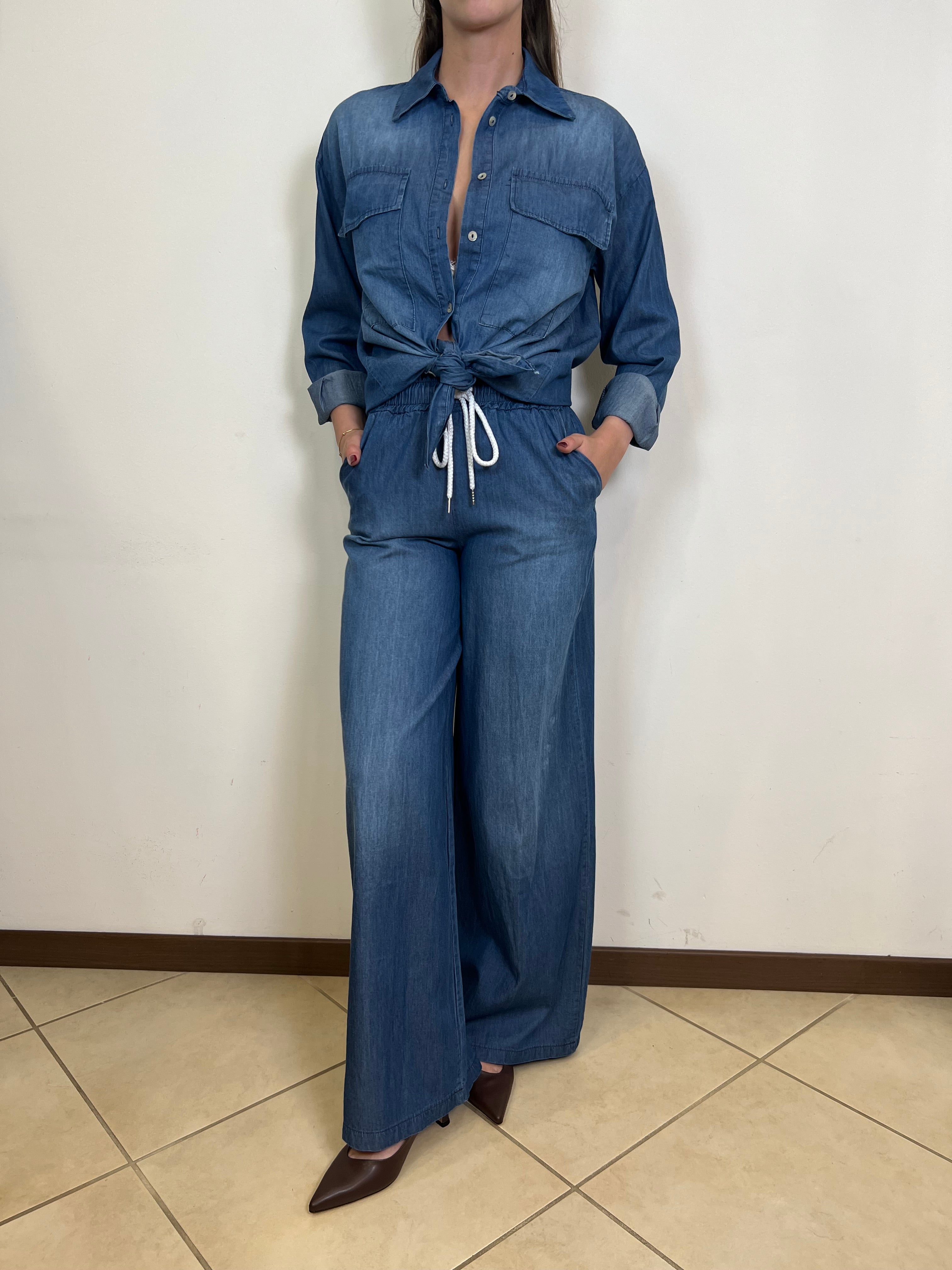 Pantalone largo chambray - Vicolo