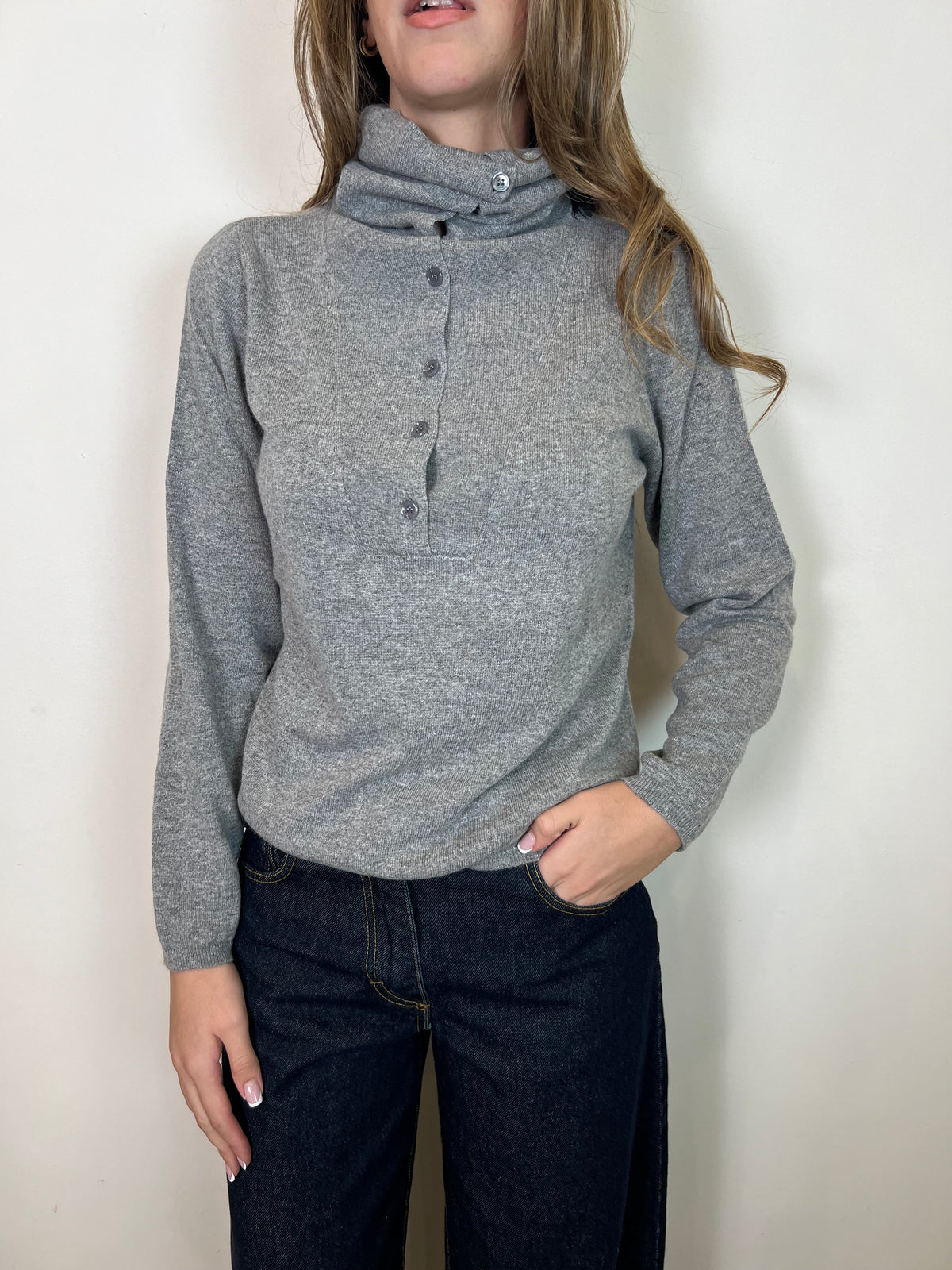 Maglia lana collo imbuto serafino - Vicolo