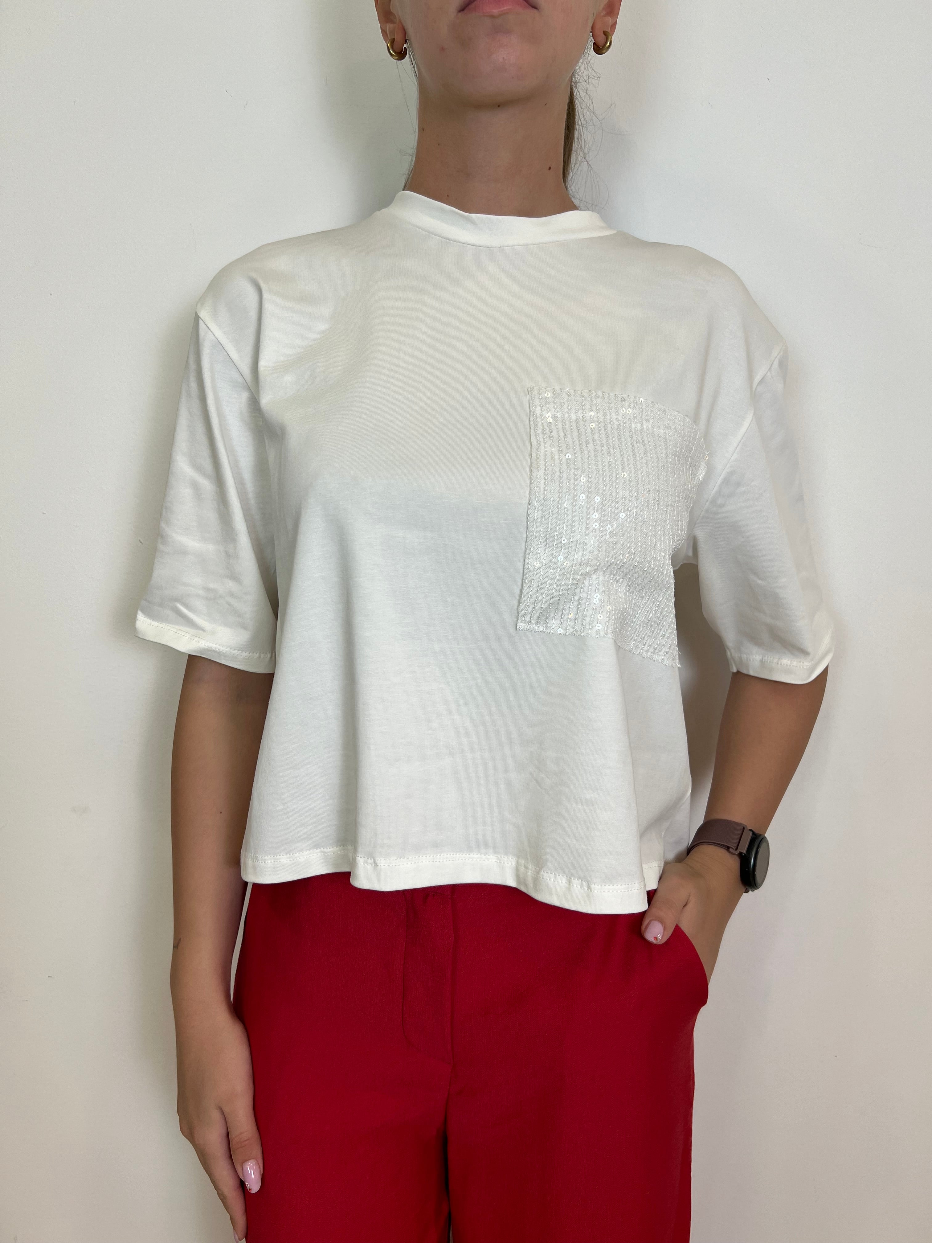 T-shirt taschino paillettes - Haveone