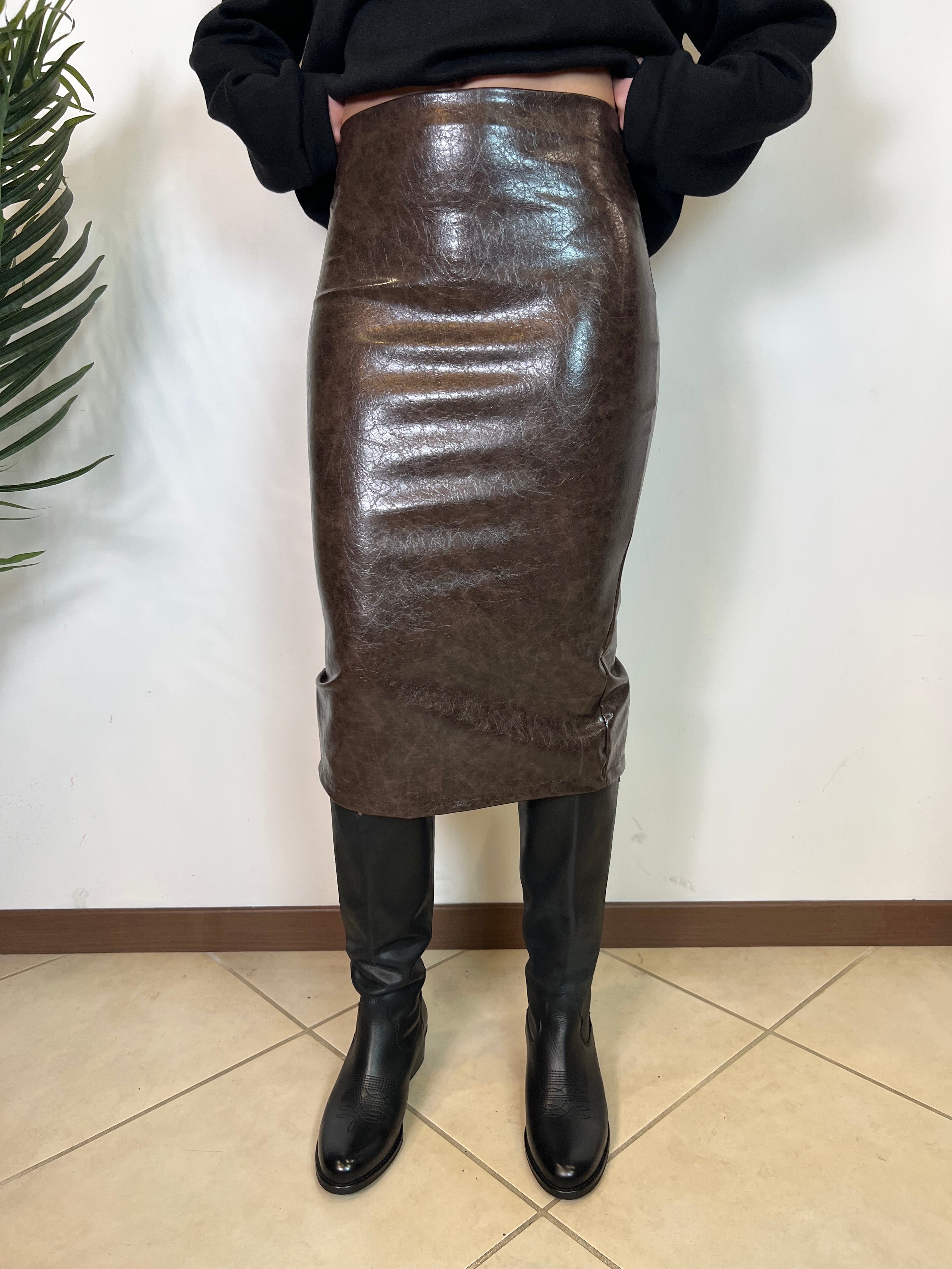 Longuette pelle invecchiata - Haveone