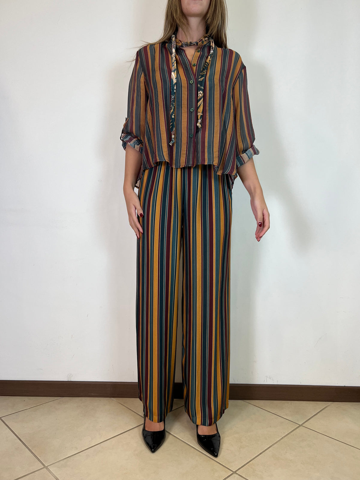 Pantalone righe "Nomad" verde - Haveone