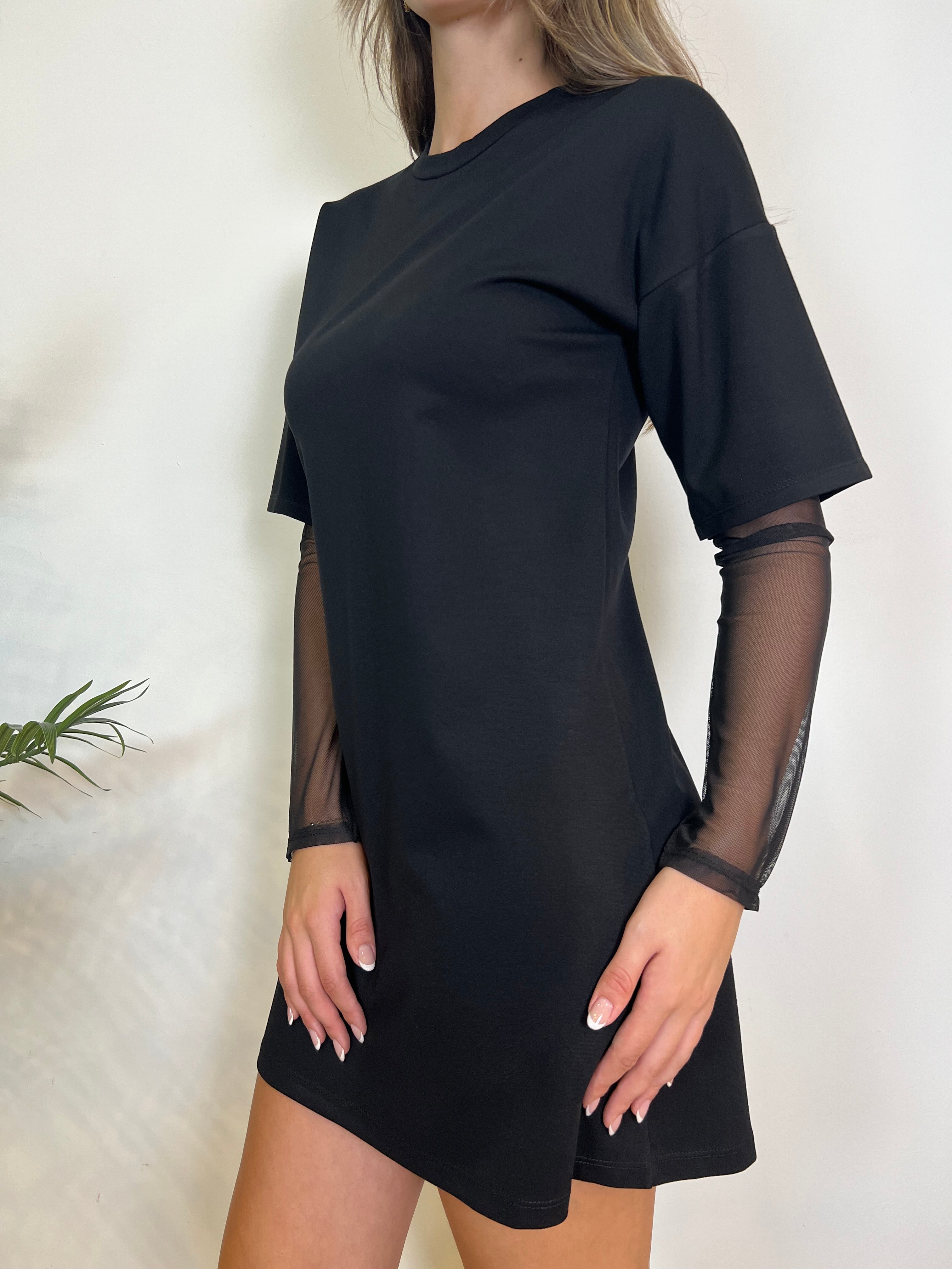 Abito maniche tulle - Kontatto