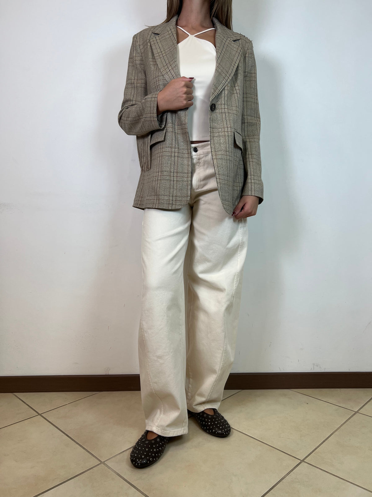 Giacca frange check - Tensione In